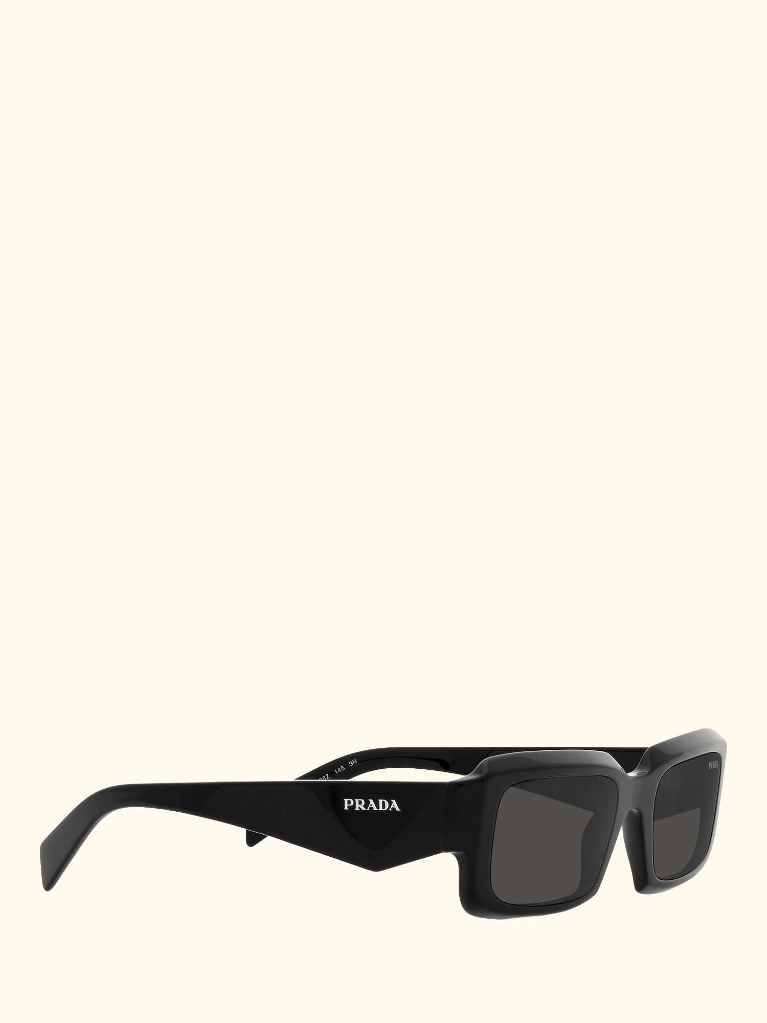 PR 27ZS Unisex Rectangular Sunglasses, Black