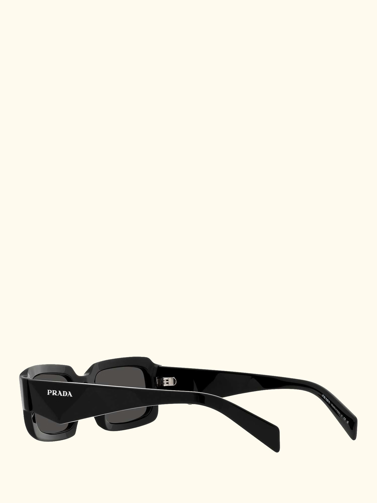 PR 27ZS Unisex Rectangular Sunglasses, Black