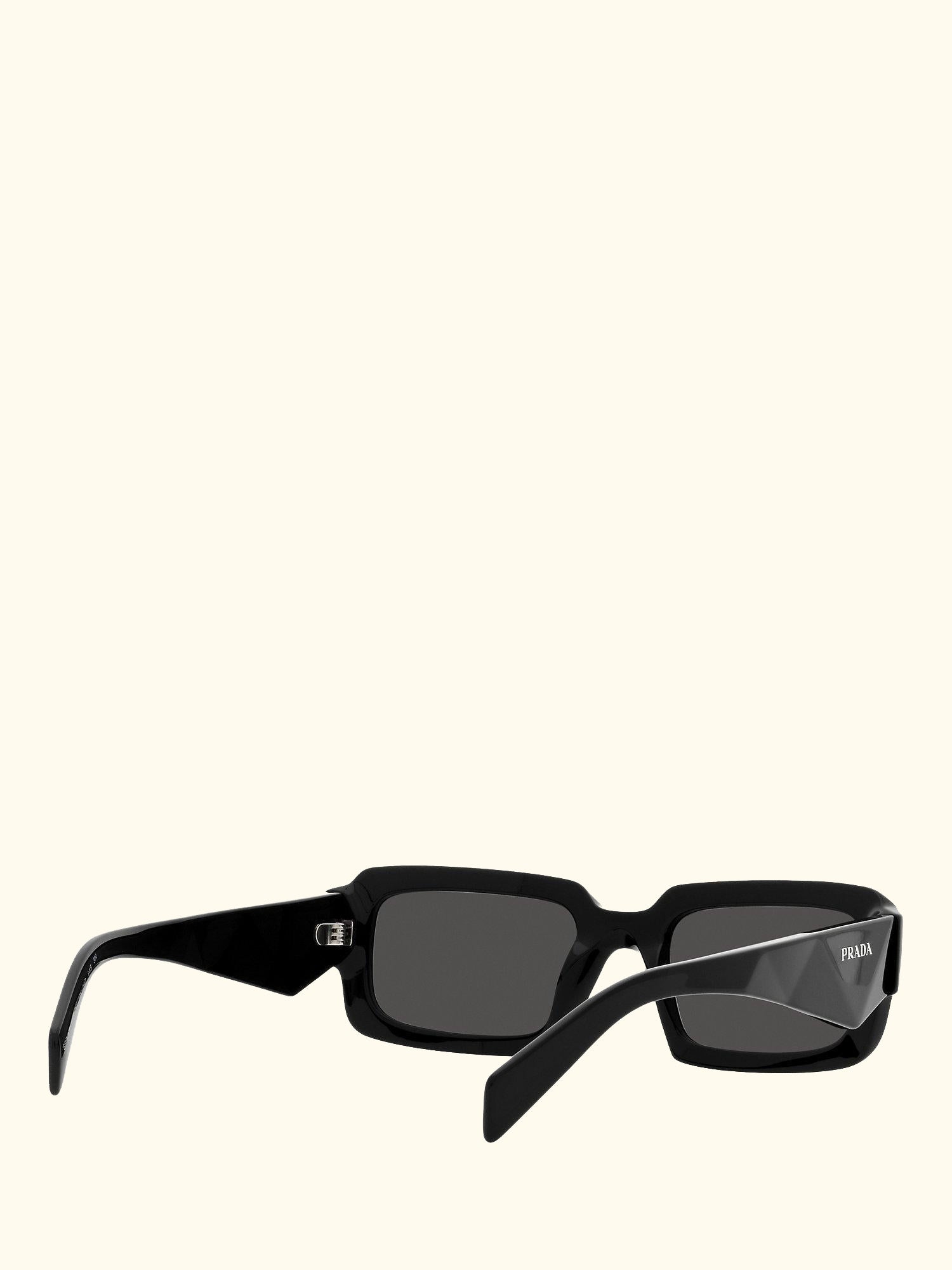 PR 27ZS Unisex Rectangular Sunglasses, Black
