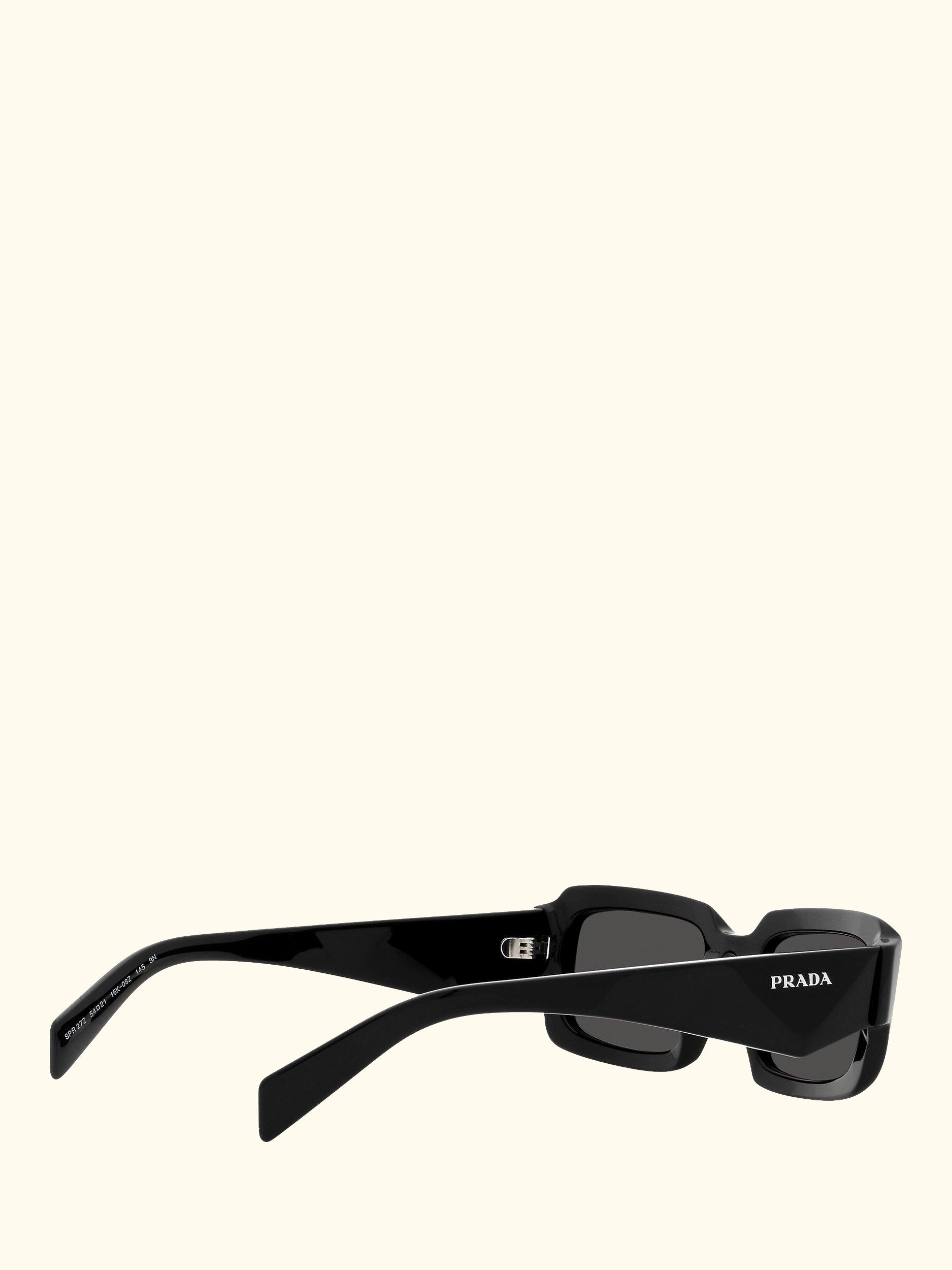 PR 27ZS Unisex Rectangular Sunglasses, Black