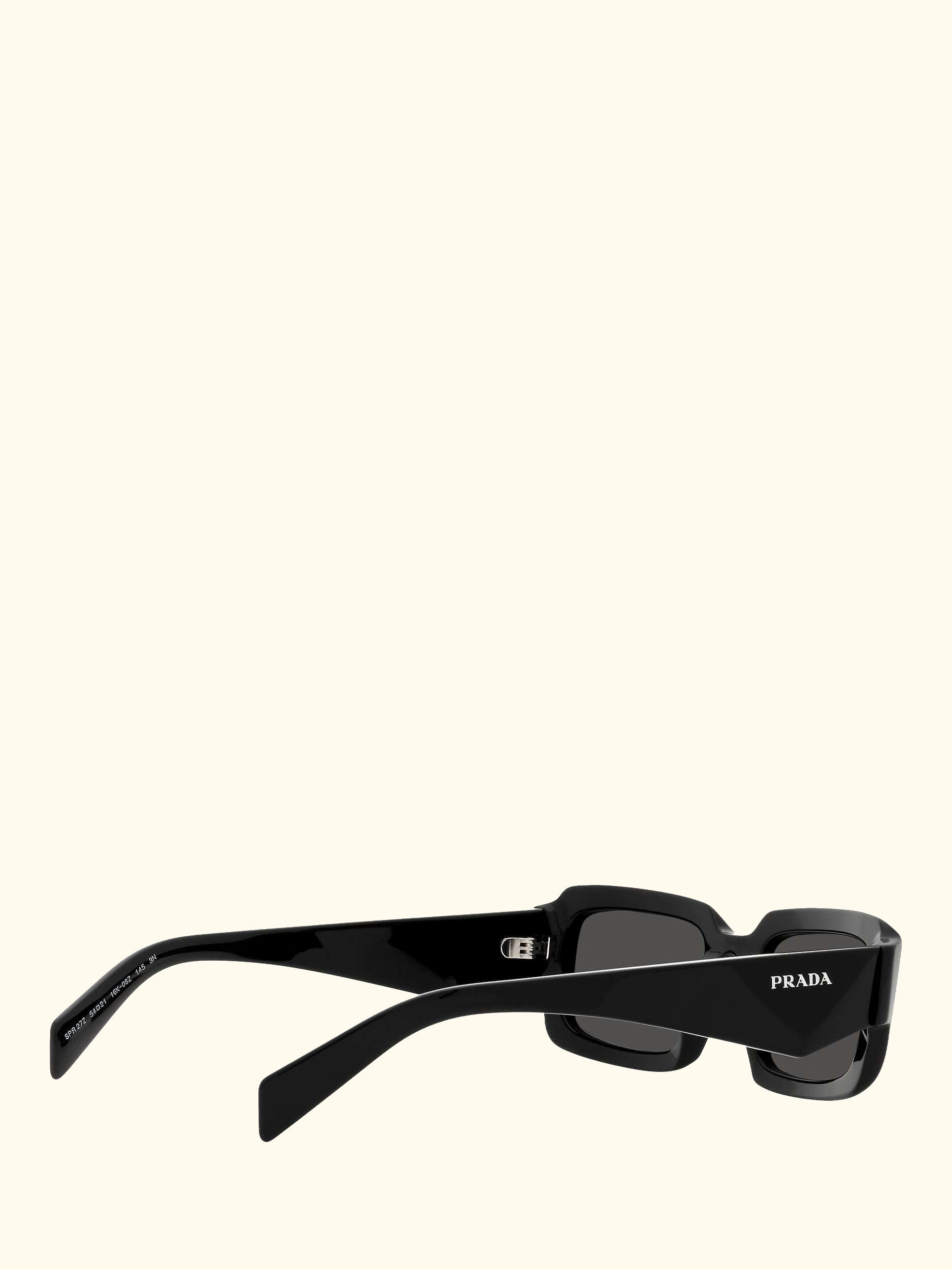 PR 27ZS Unisex Rectangular Sunglasses, Black