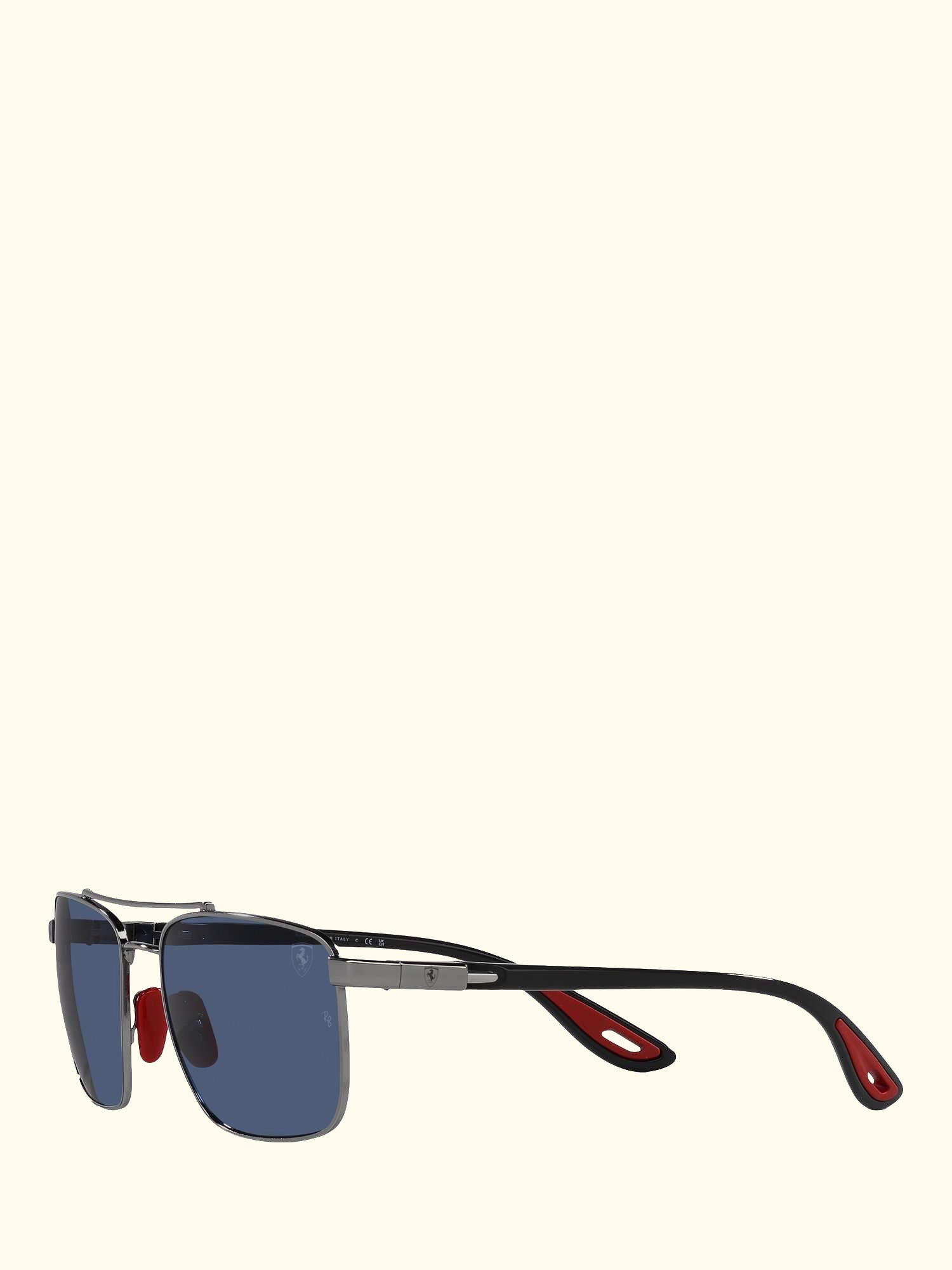 RB3715M Scuderia Ferrari Men's Square Sunglasses, Gunmetal/Blue