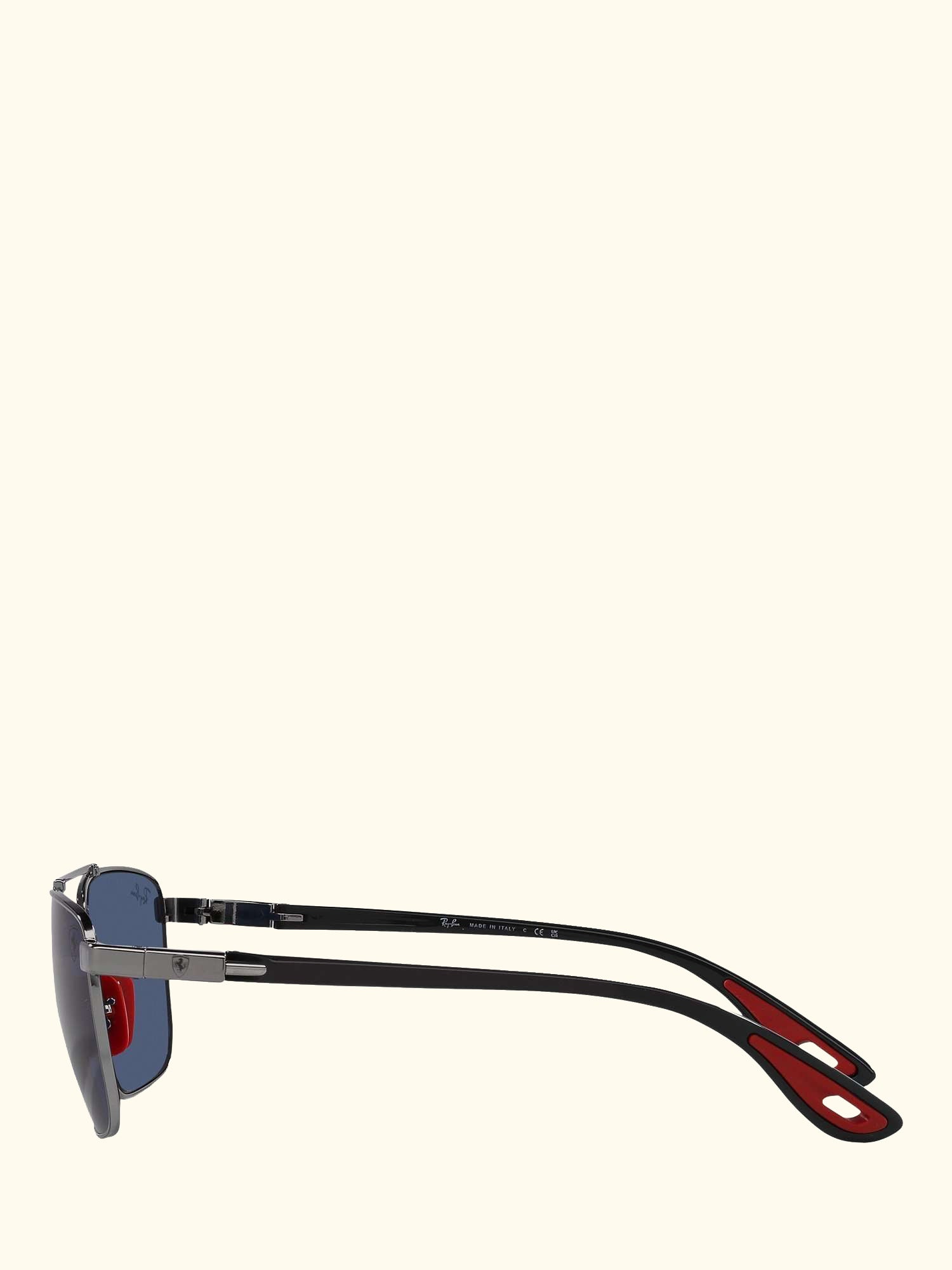 RB3715M Scuderia Ferrari Men's Square Sunglasses, Gunmetal/Blue