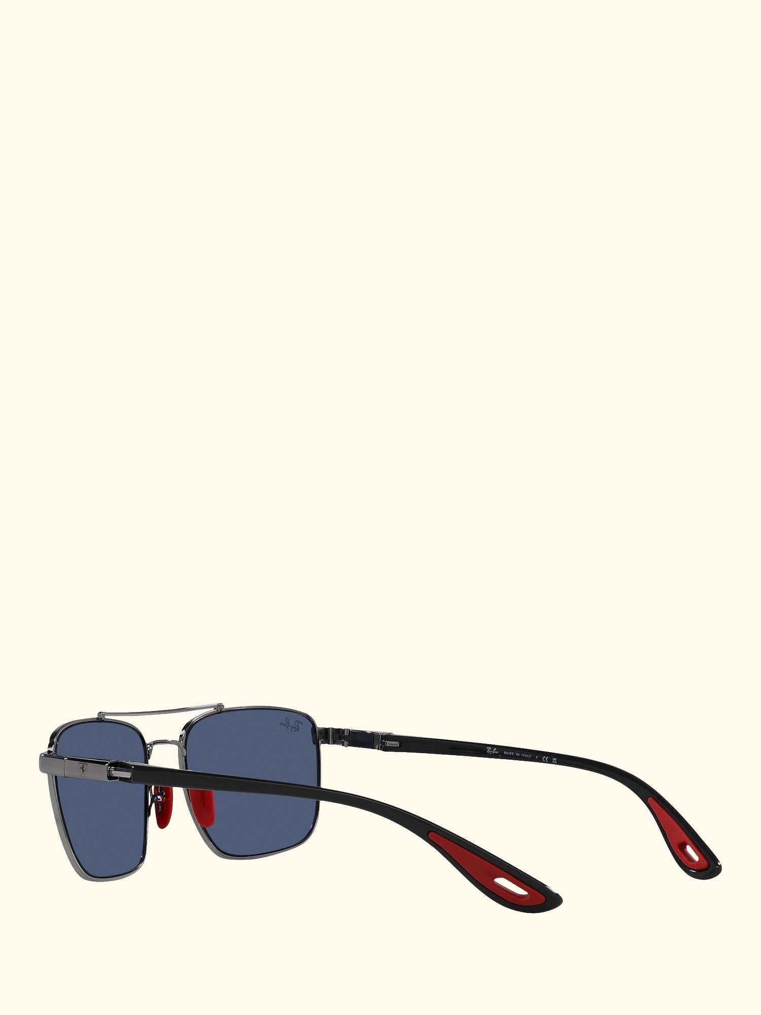 RB3715M Scuderia Ferrari Men's Square Sunglasses, Gunmetal/Blue