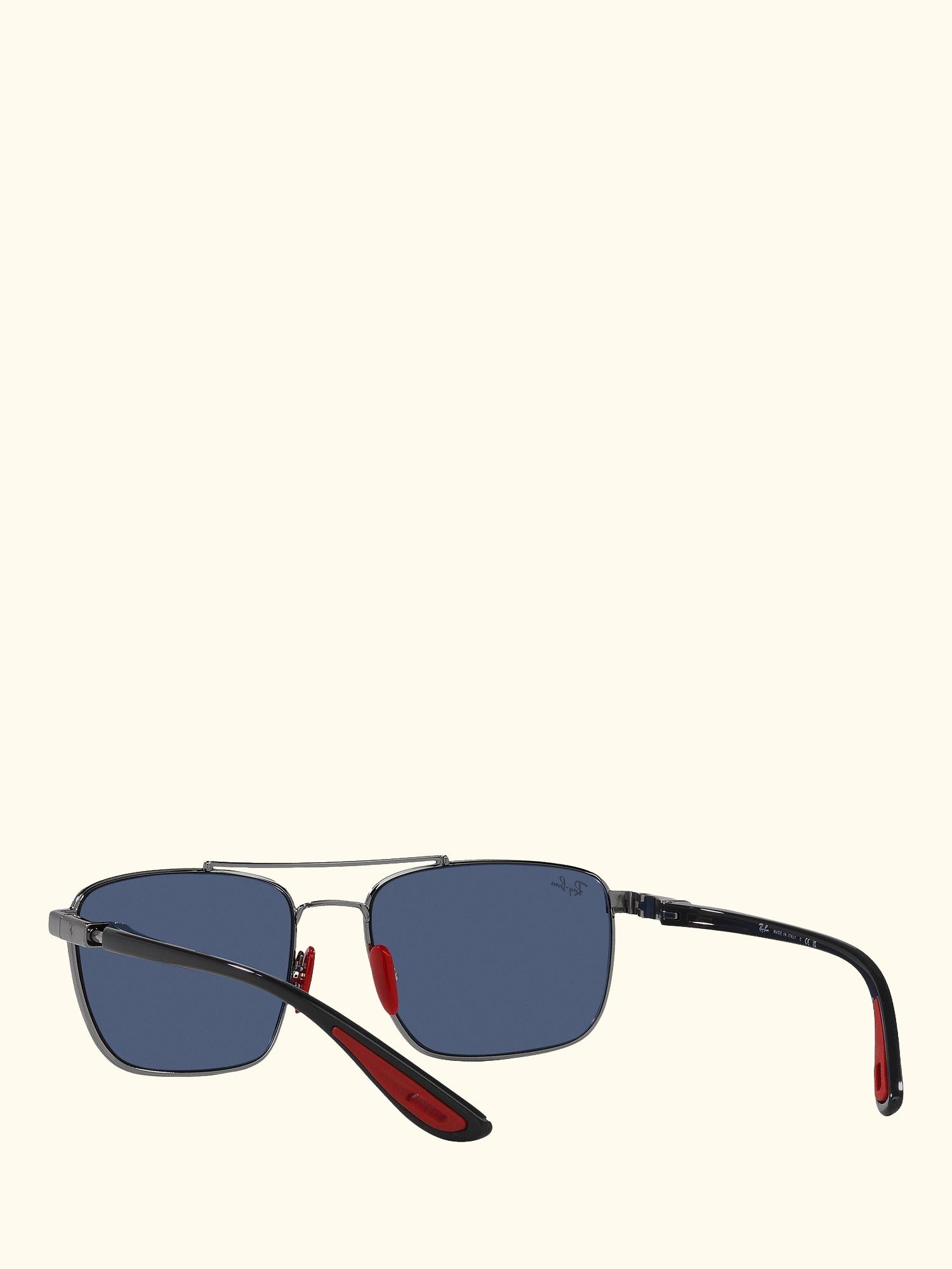 RB3715M Scuderia Ferrari Men's Square Sunglasses, Gunmetal/Blue
