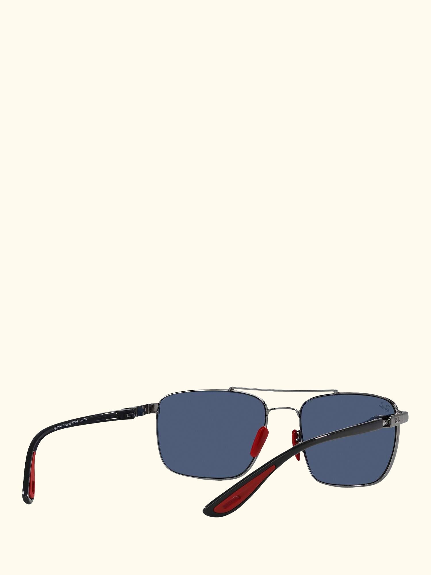 RB3715M Scuderia Ferrari Men's Square Sunglasses, Gunmetal/Blue