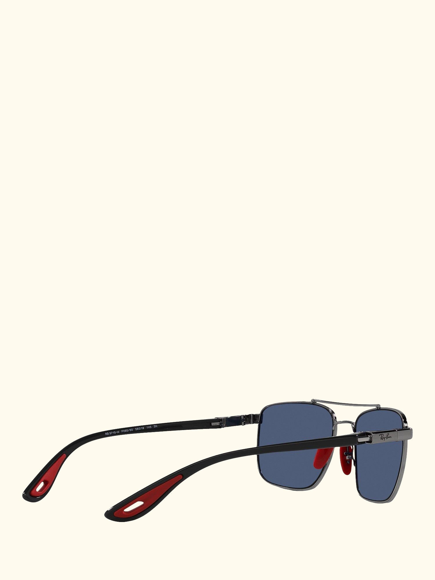 RB3715M Scuderia Ferrari Men's Square Sunglasses, Gunmetal/Blue