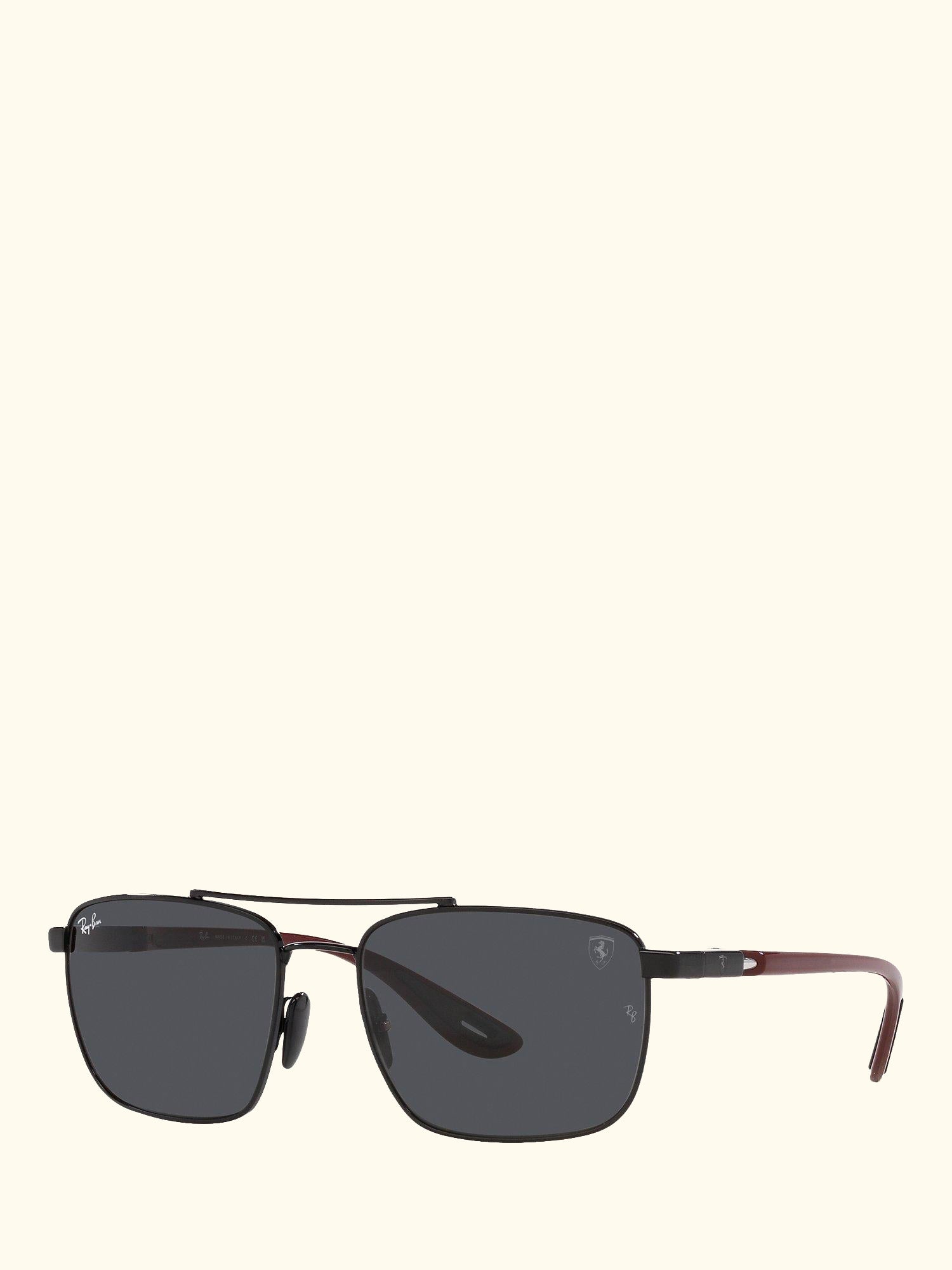 RB3715M Scuderia Ferrari Men's Square Sunglasses, Black/Grey