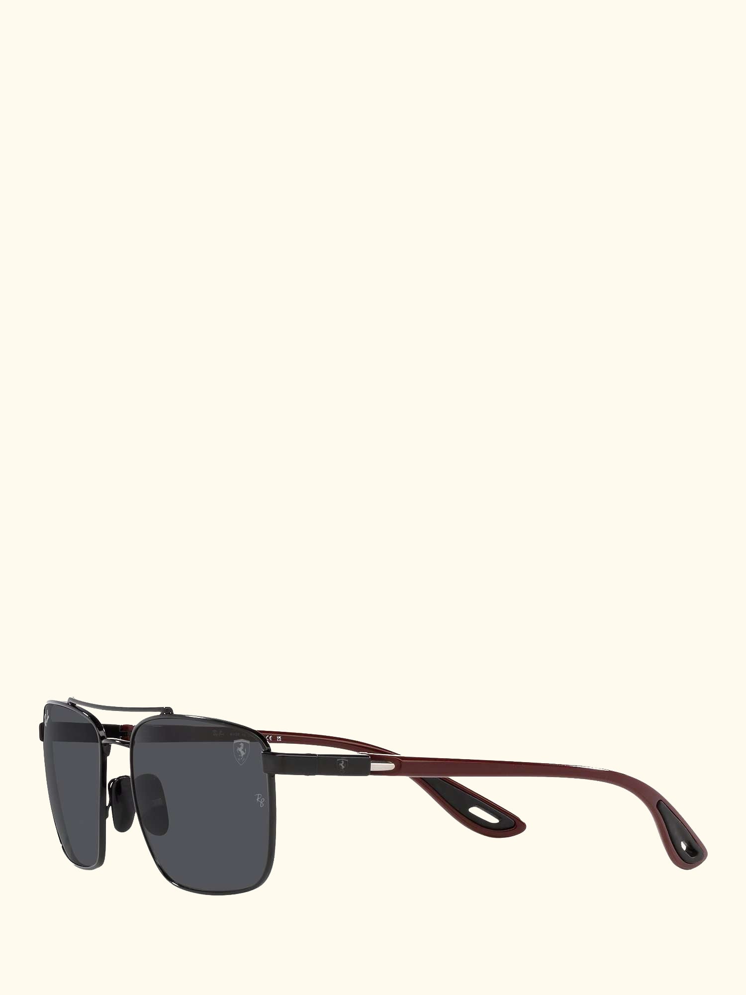 RB3715M Scuderia Ferrari Men's Square Sunglasses, Black/Grey