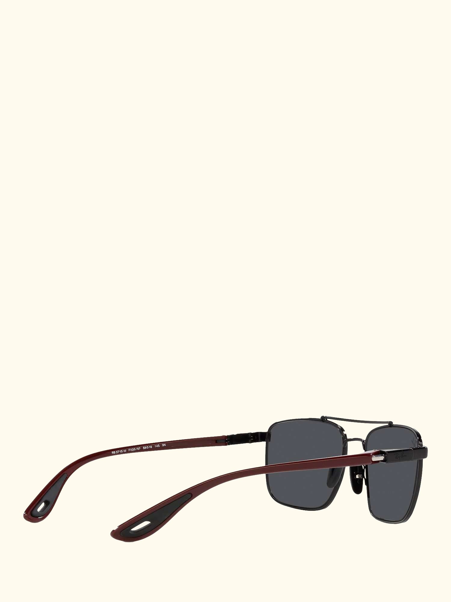 RB3715M Scuderia Ferrari Men's Square Sunglasses, Black/Grey