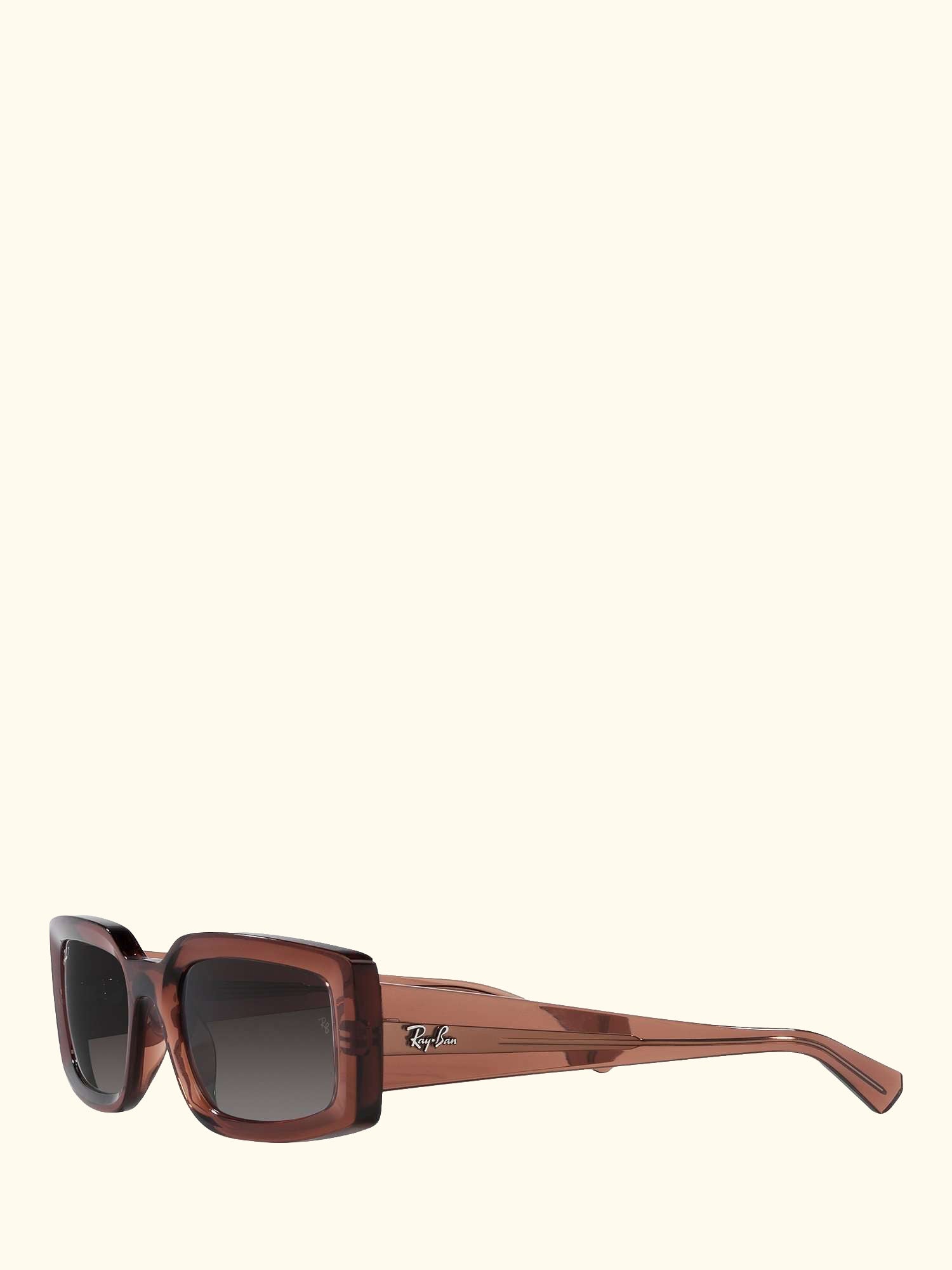 RB4395 Women's Kiliane Polarised Rectangular Sunglasses, Transparent Brown