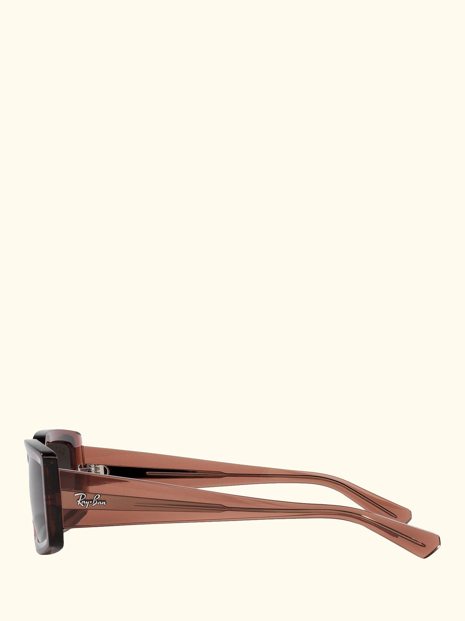 RB4395 Women's Kiliane Polarised Rectangular Sunglasses, Transparent Brown