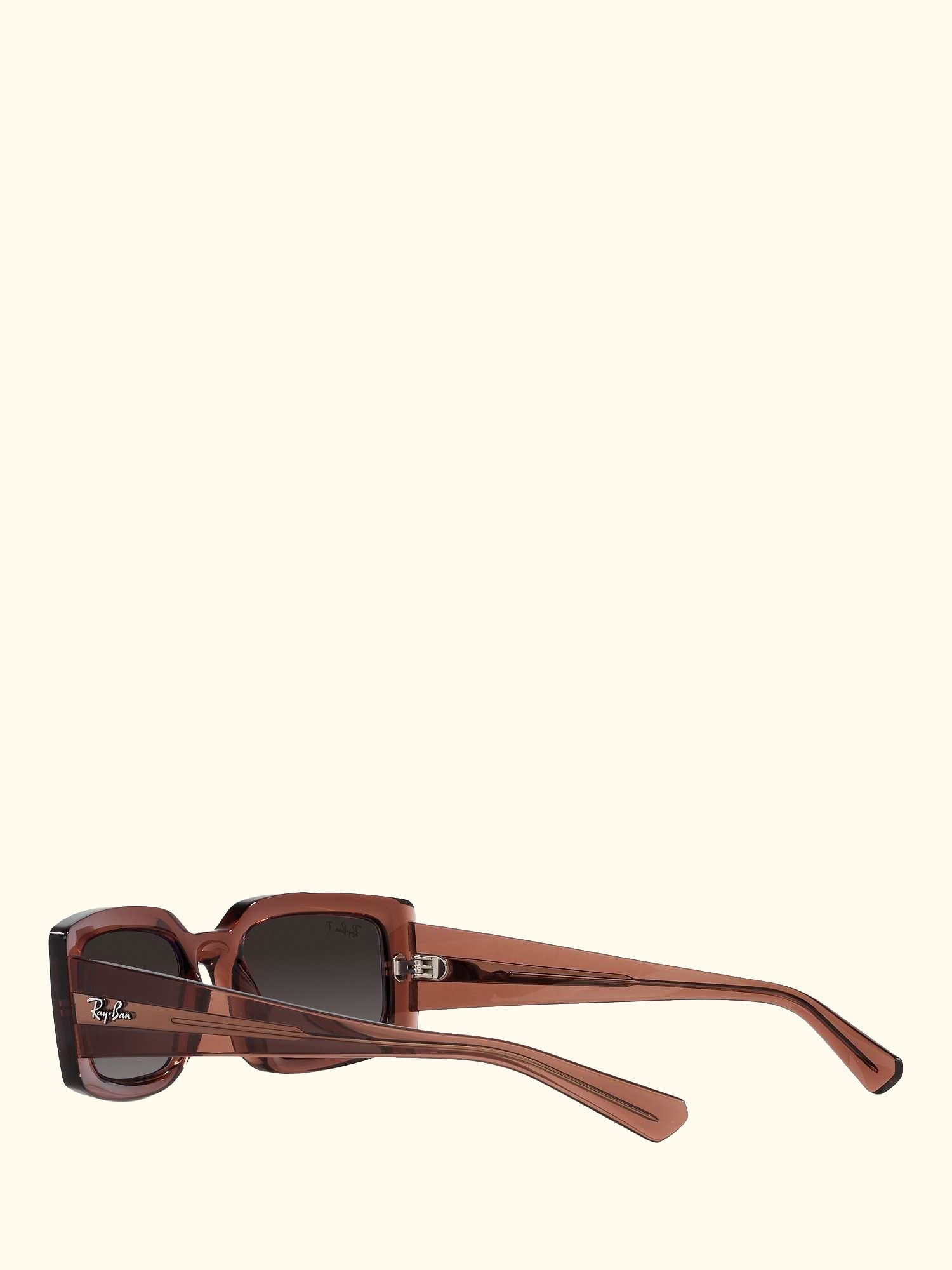 RB4395 Women's Kiliane Polarised Rectangular Sunglasses, Transparent Brown
