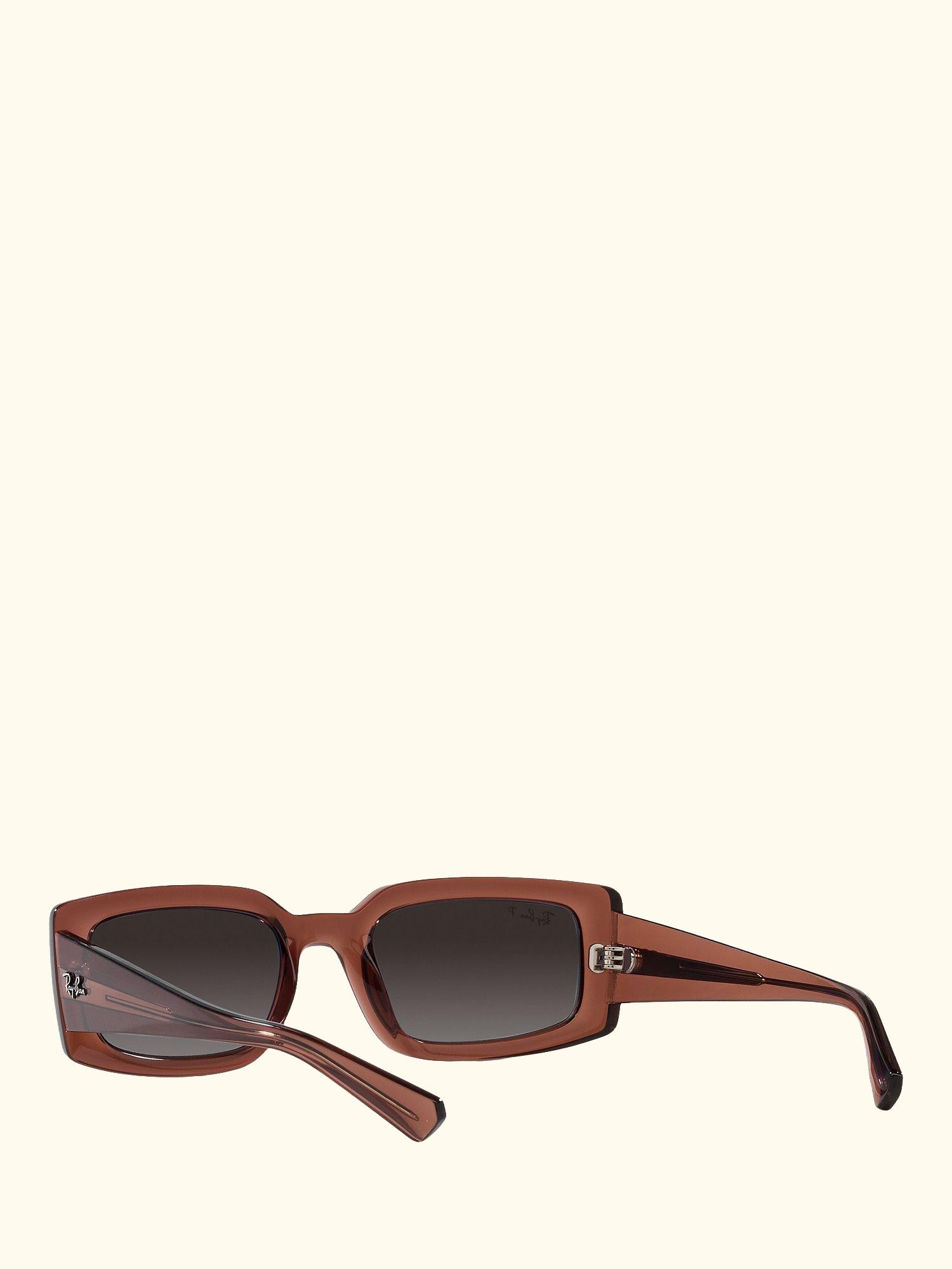 RB4395 Women's Kiliane Polarised Rectangular Sunglasses, Transparent Brown