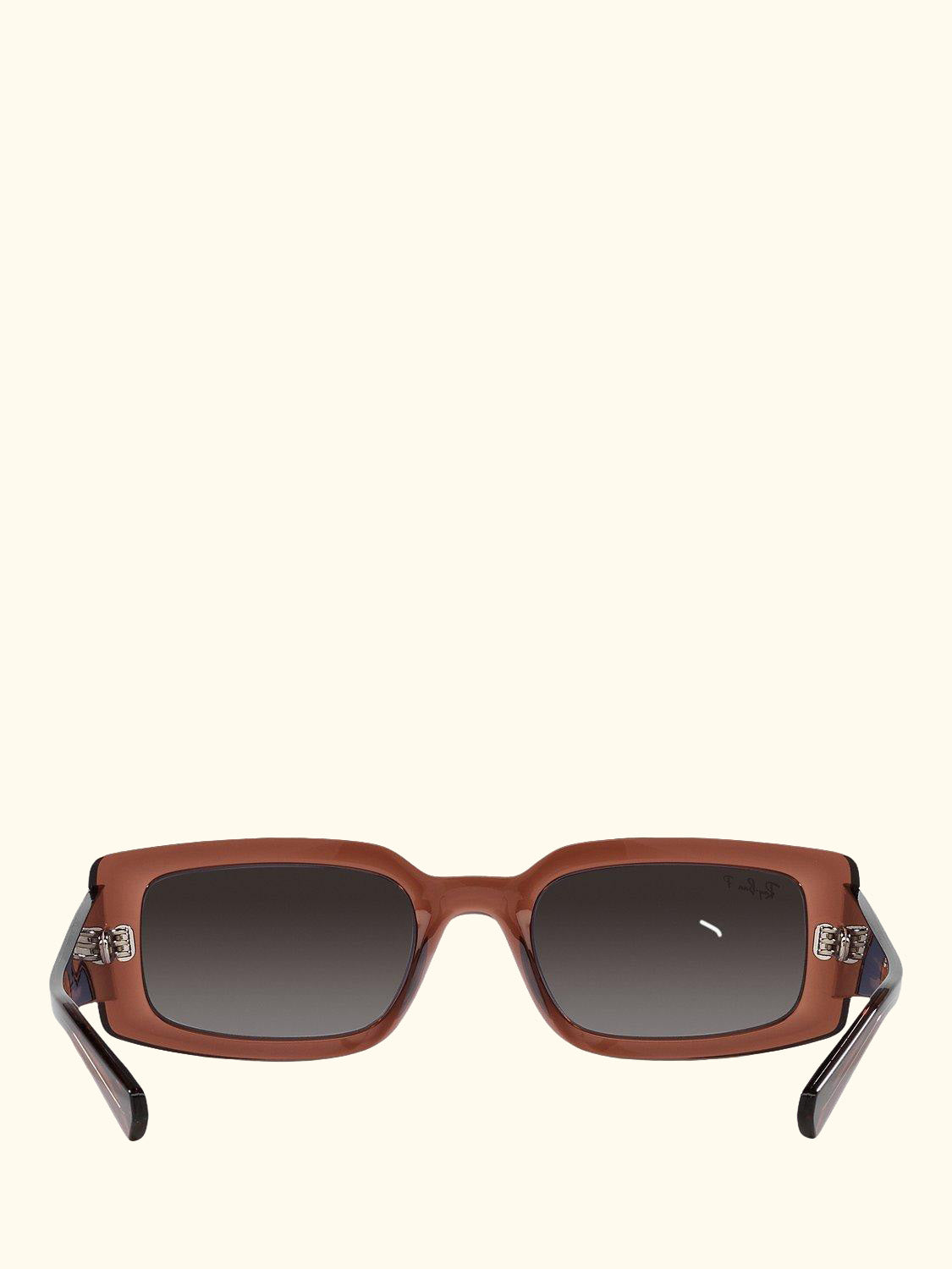 RB4395 Women's Kiliane Polarised Rectangular Sunglasses, Transparent Brown