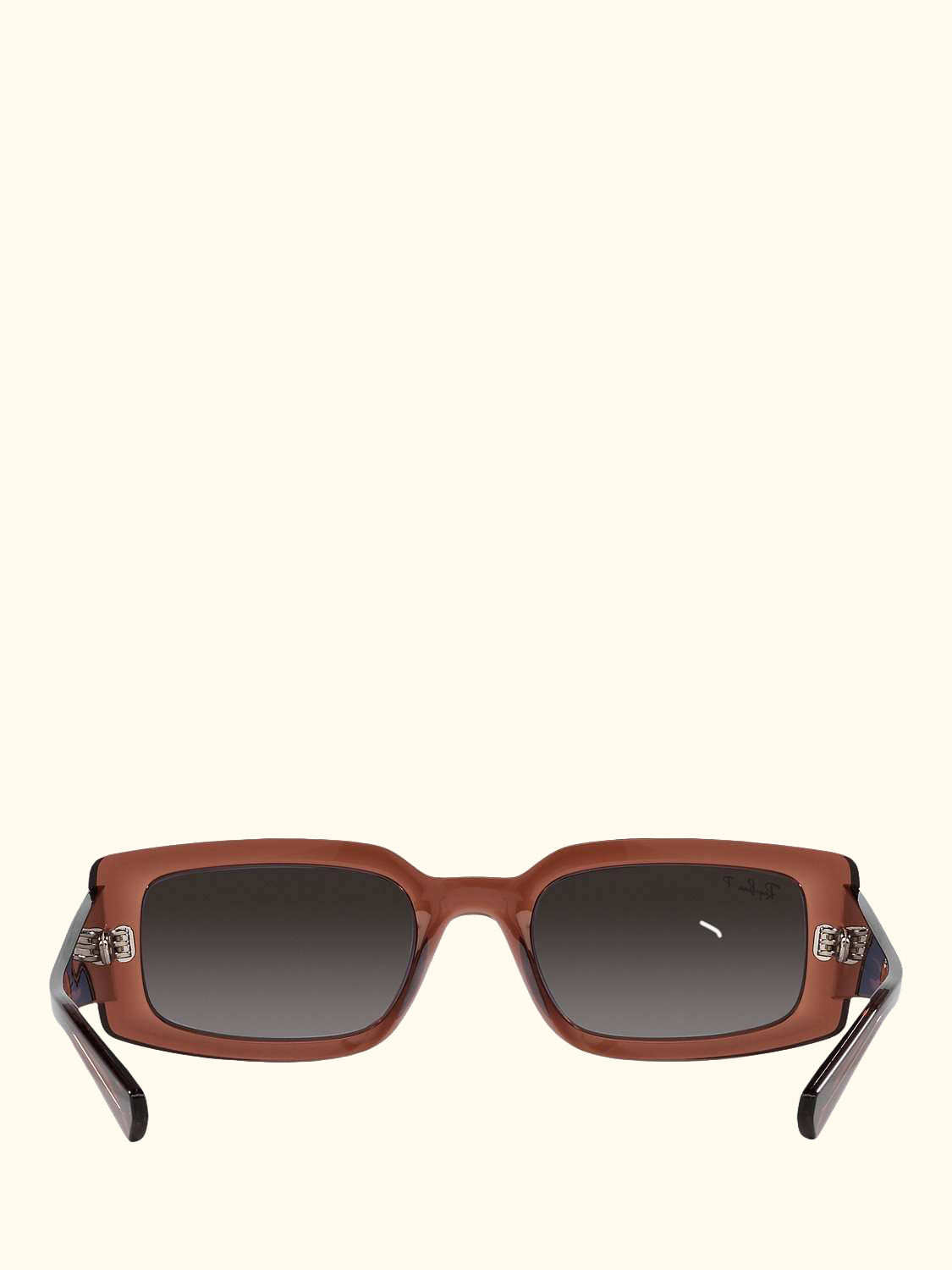RB4395 Women's Kiliane Polarised Rectangular Sunglasses, Transparent Brown