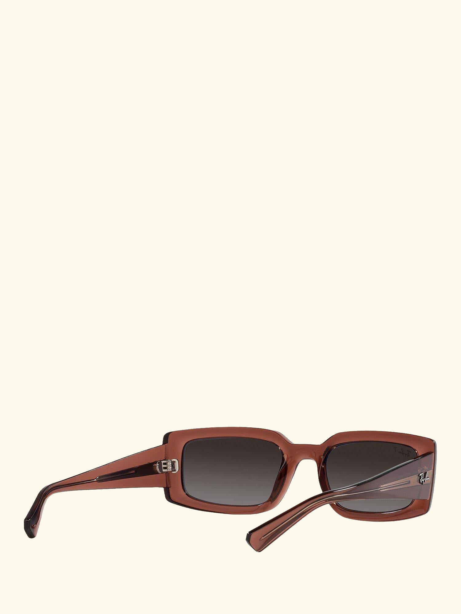 RB4395 Women's Kiliane Polarised Rectangular Sunglasses, Transparent Brown