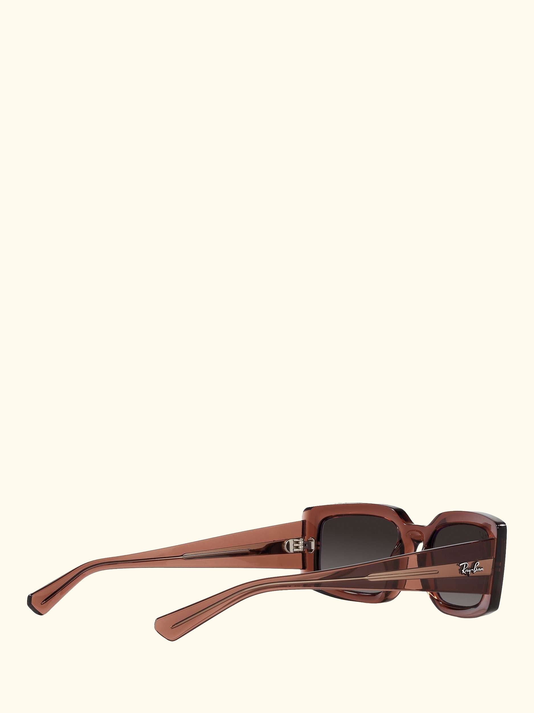 RB4395 Women's Kiliane Polarised Rectangular Sunglasses, Transparent Brown