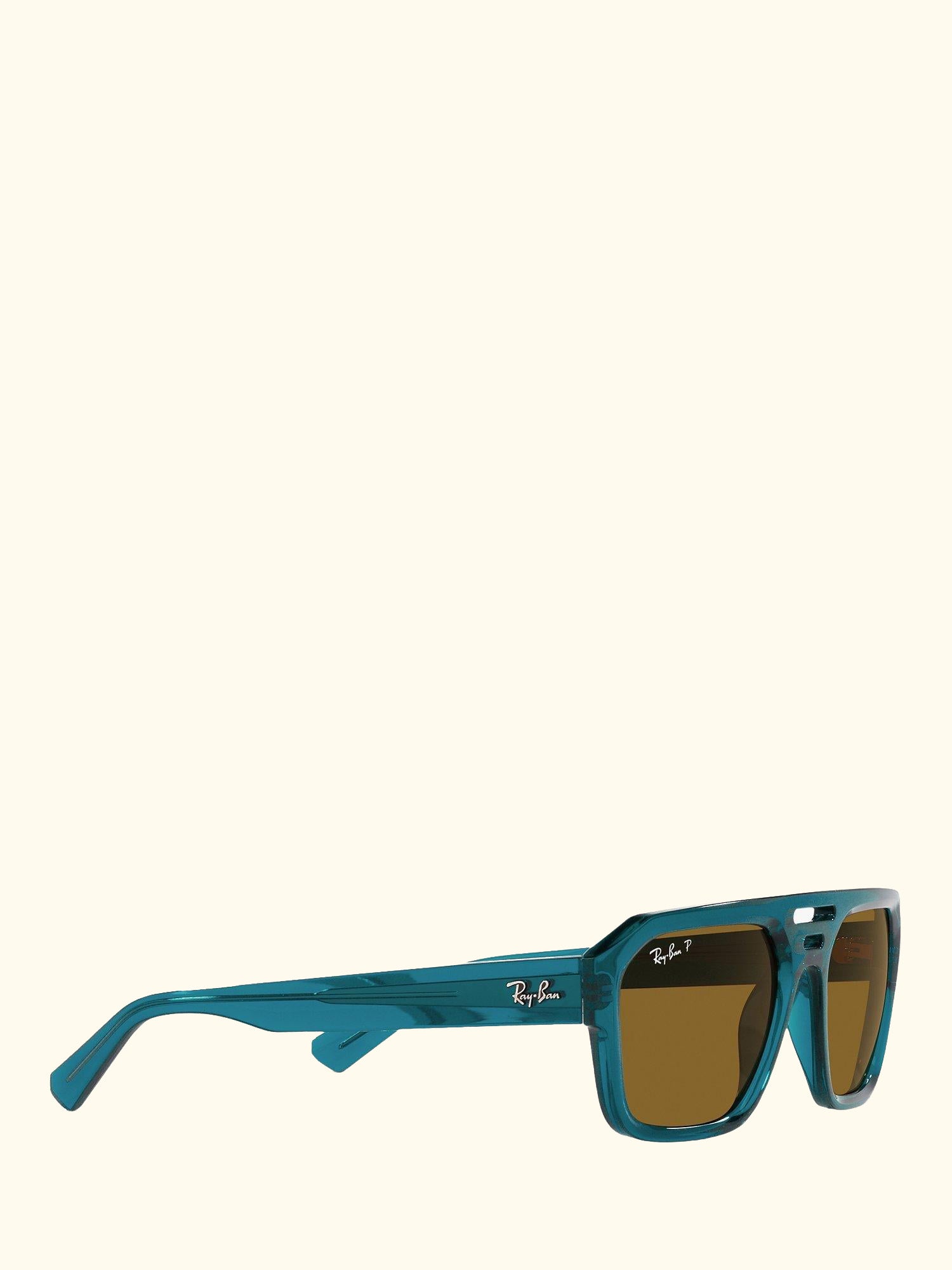 RB4397 Men's Corrigan Polarised Irregular Sunglasses, Transparent Blue