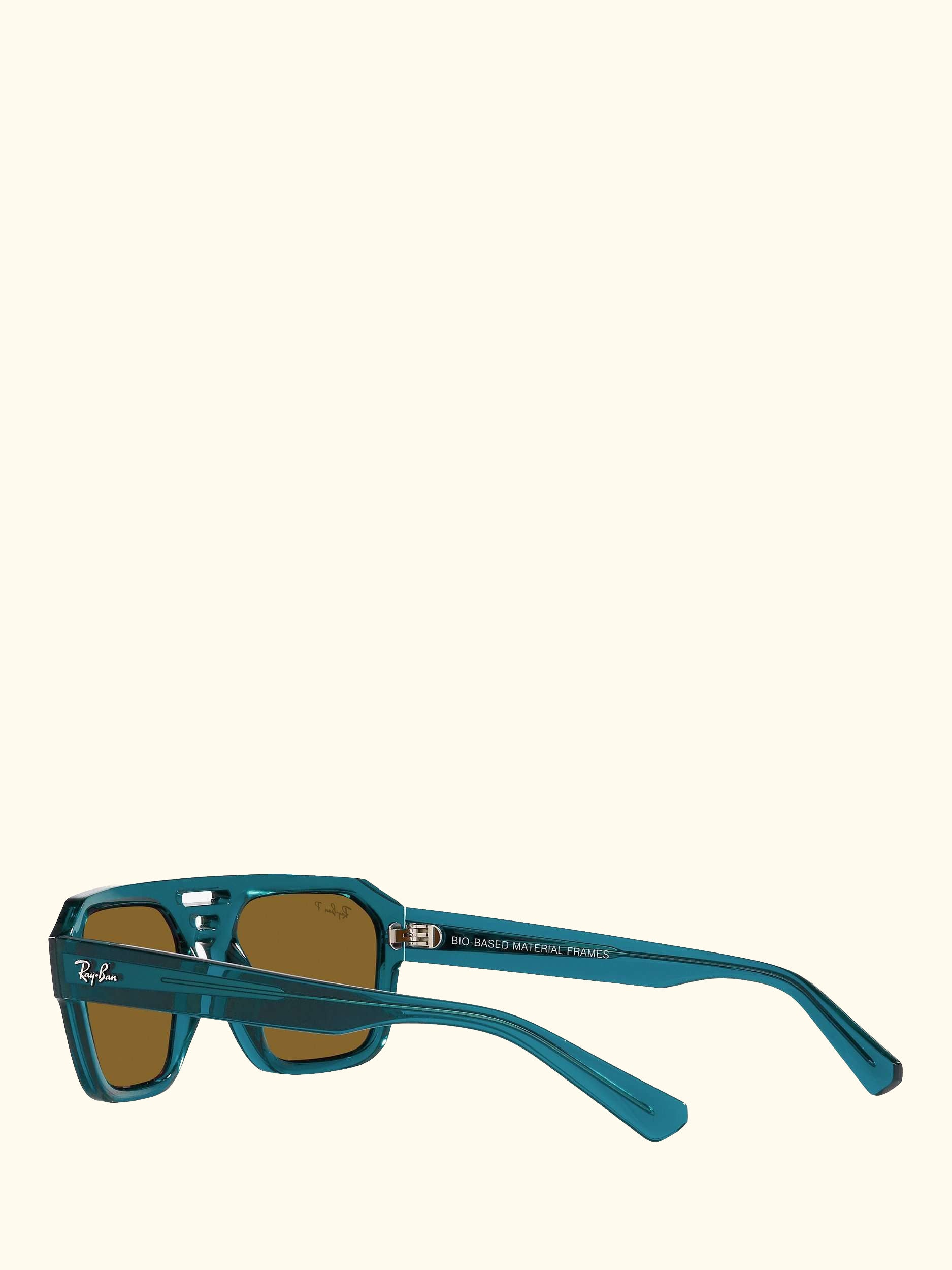 RB4397 Men's Corrigan Polarised Irregular Sunglasses, Transparent Blue