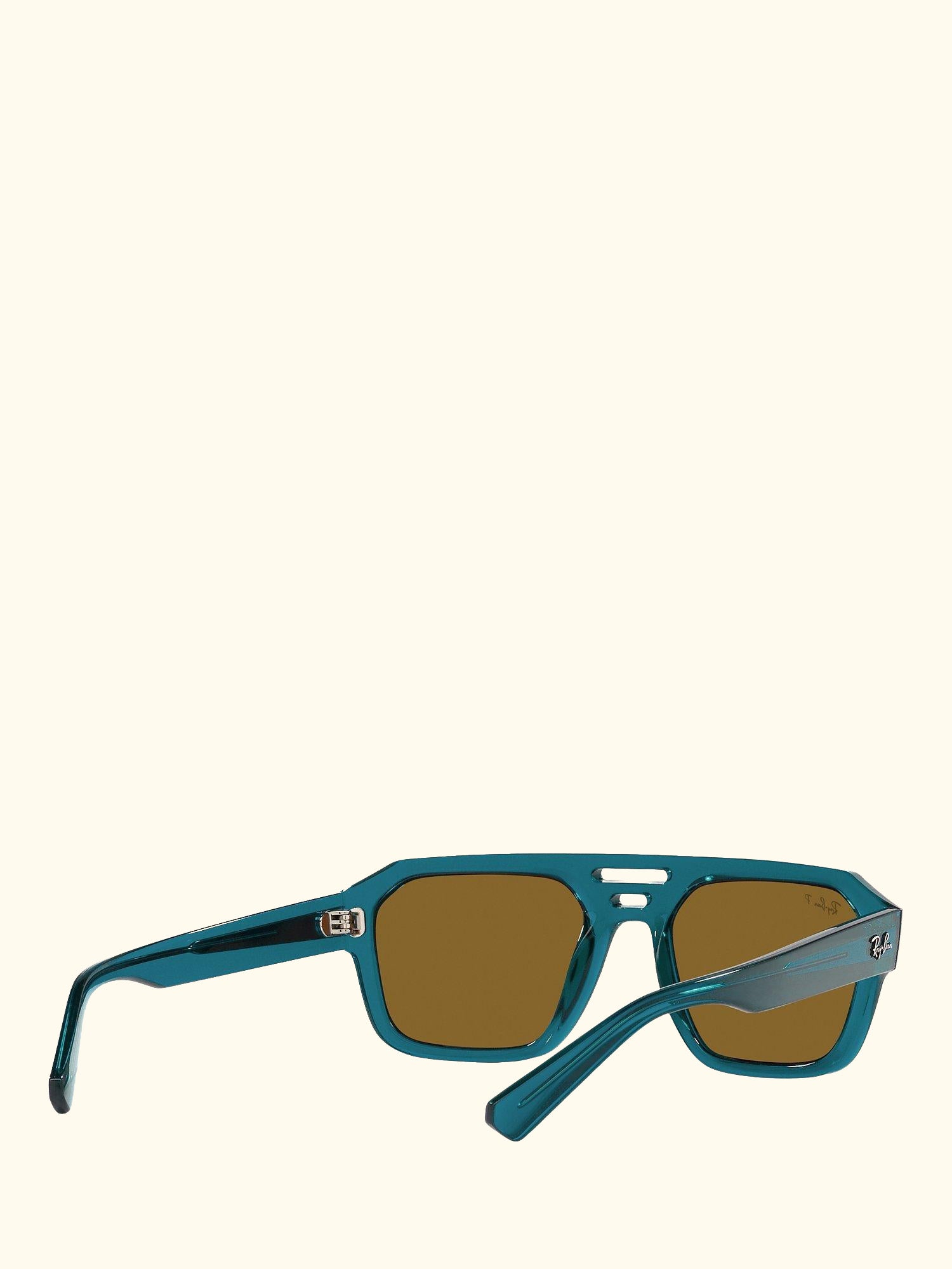 RB4397 Men's Corrigan Polarised Irregular Sunglasses, Transparent Blue