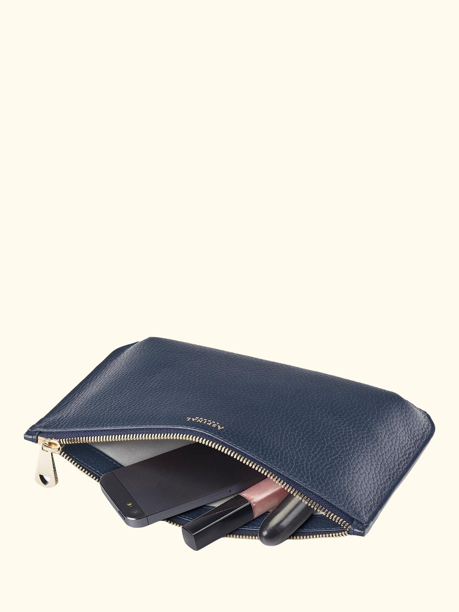 Large Ella Pebble Grain Leather Pouch