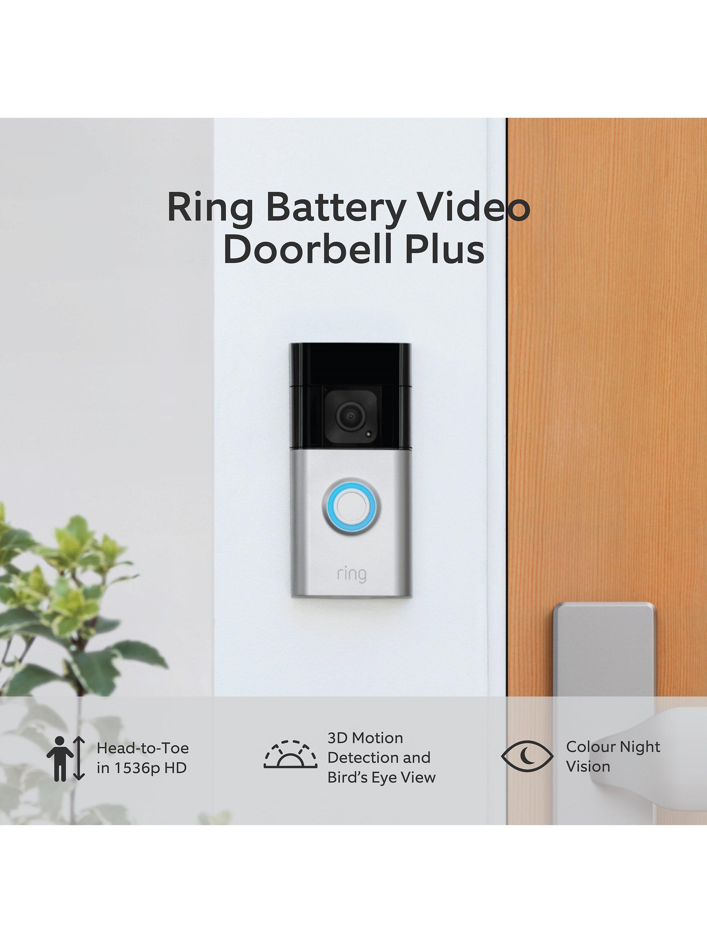 Smart Battery Video Doorbell Plus with Built-in Wi-Fi & Camera