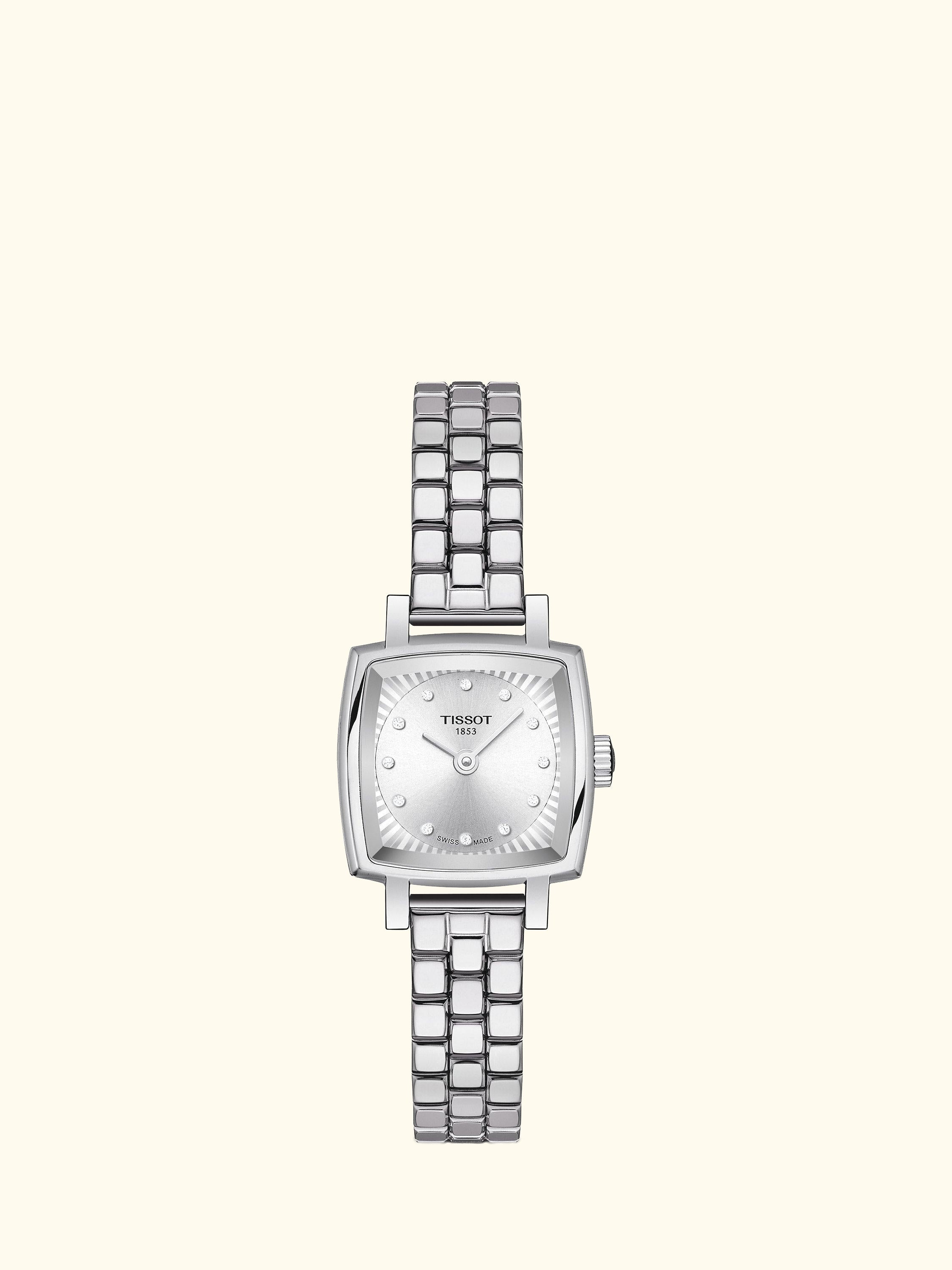 T0581091103601 Women's Lovely Square Bracelet Strap Watch, Silver