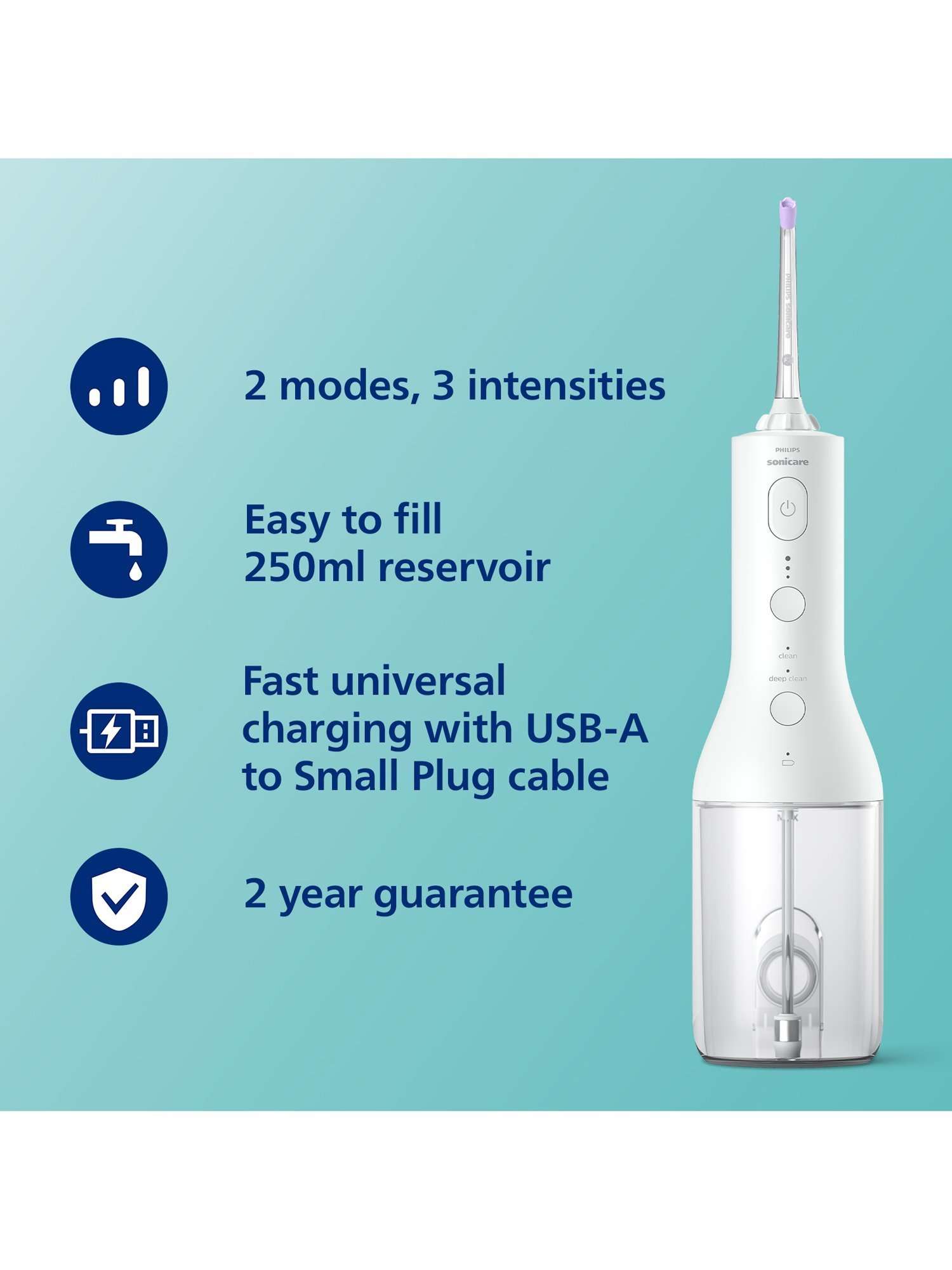 Sonicare HX3826 Cordless Power Flosser 3000 Water Flosser