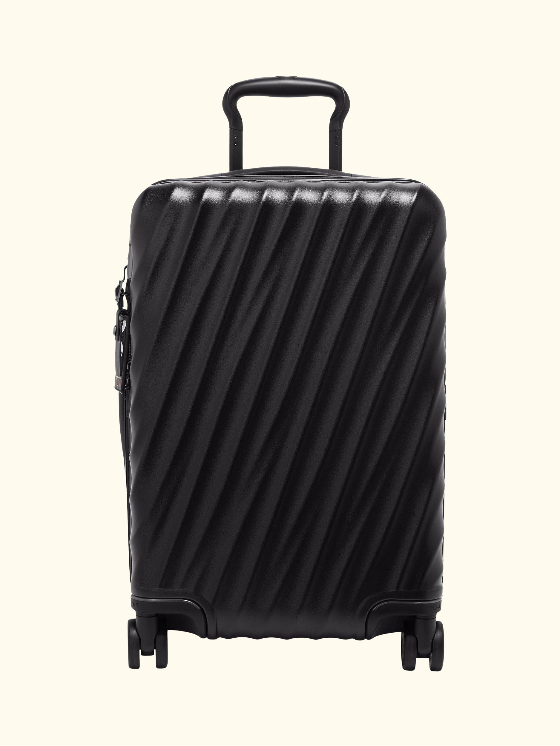 19 Degree International 55cm 4-Wheel Expandable Cabin Case, Black Texture