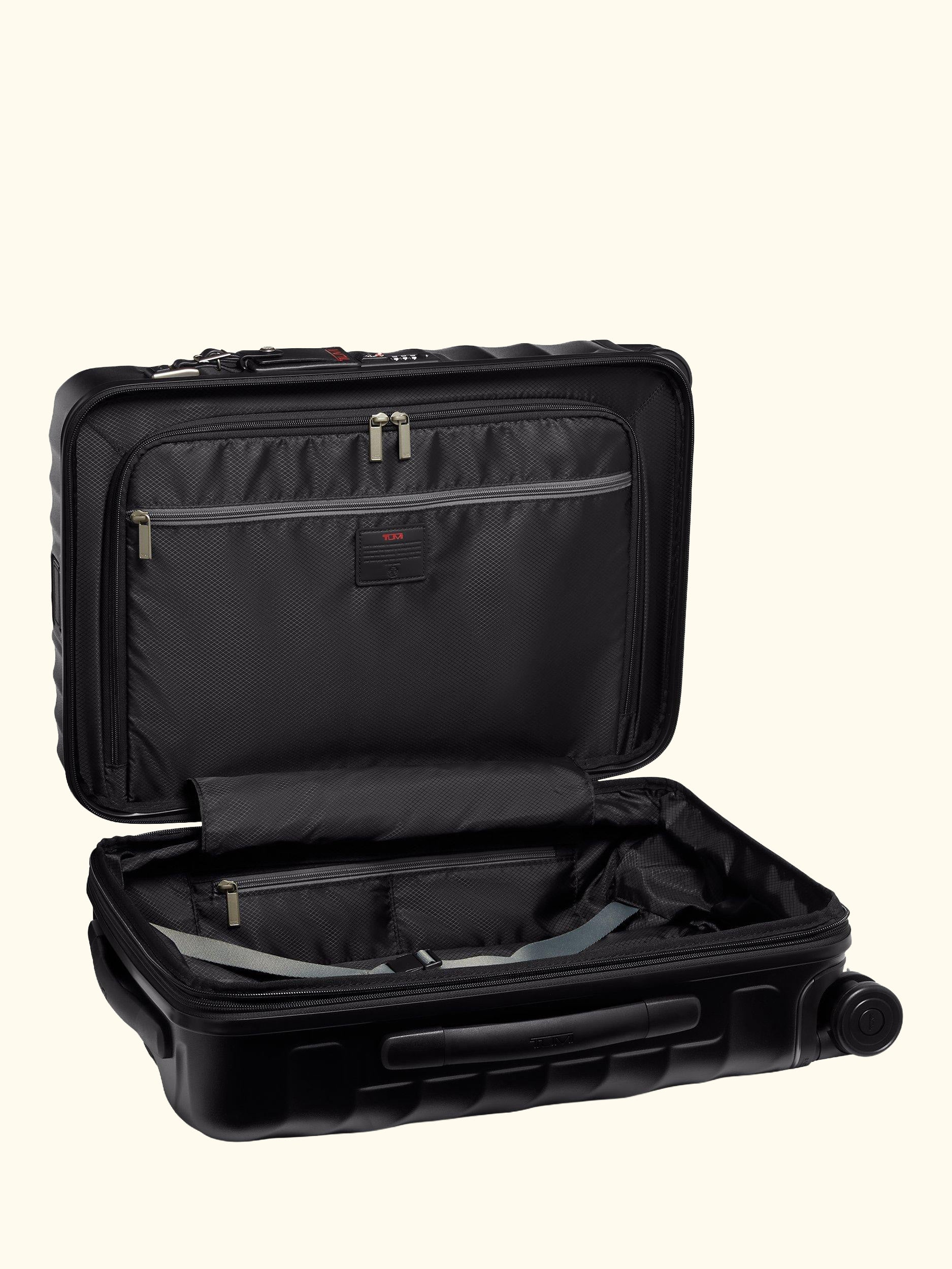 19 Degree International 55cm 4-Wheel Expandable Cabin Case, Black Texture