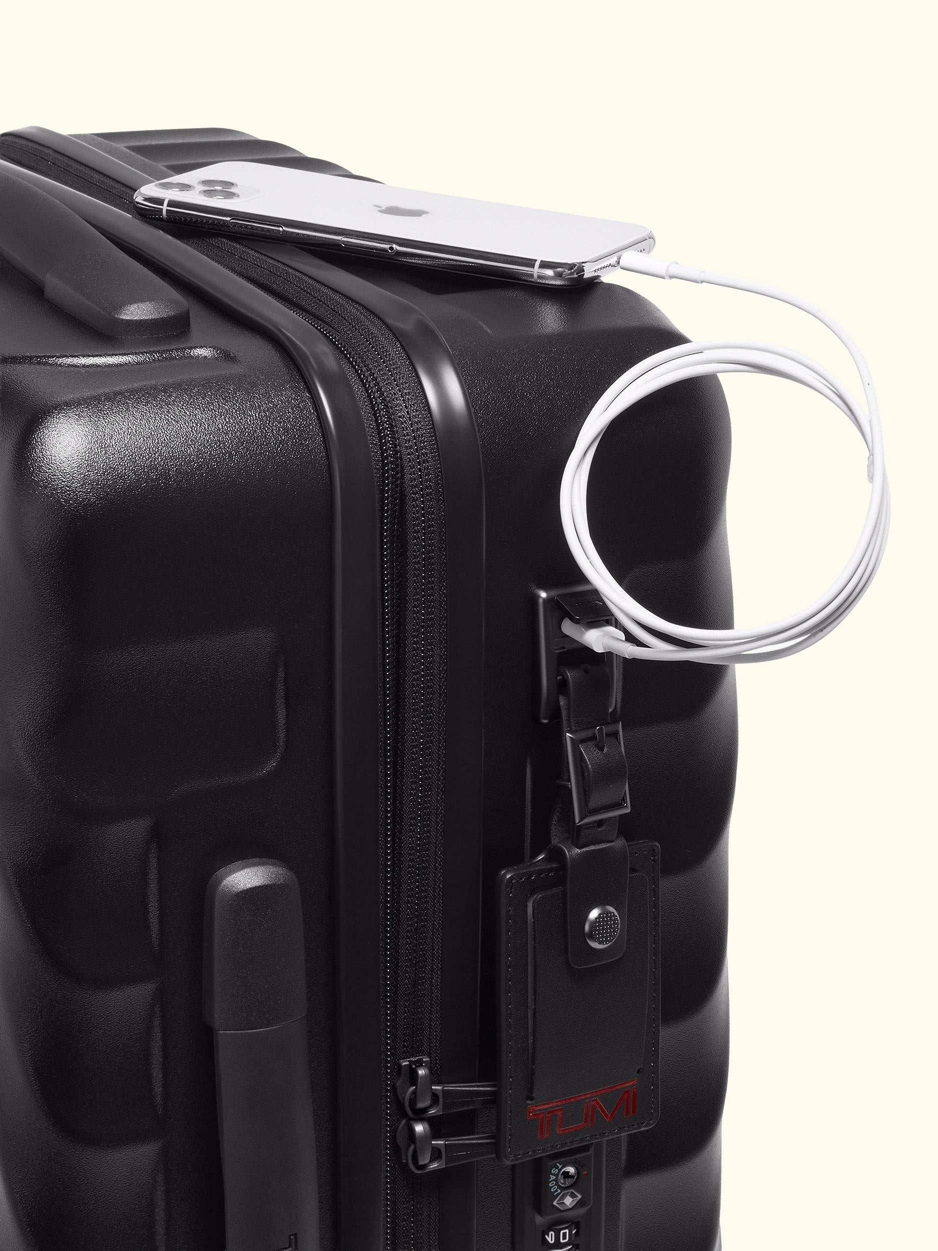 19 Degree International 55cm 4-Wheel Expandable Cabin Case, Black Texture