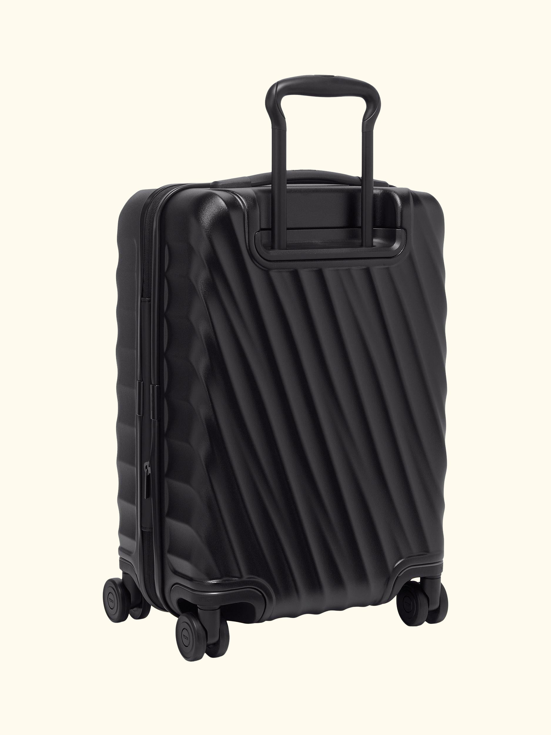 19 Degree International 55cm 4-Wheel Expandable Cabin Case, Black Texture