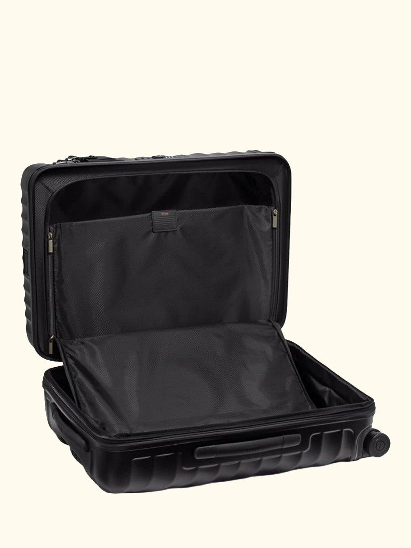 19 Degree Short Trip 66cm 4-Wheel Expandable Medium Suitcase, Black Texture