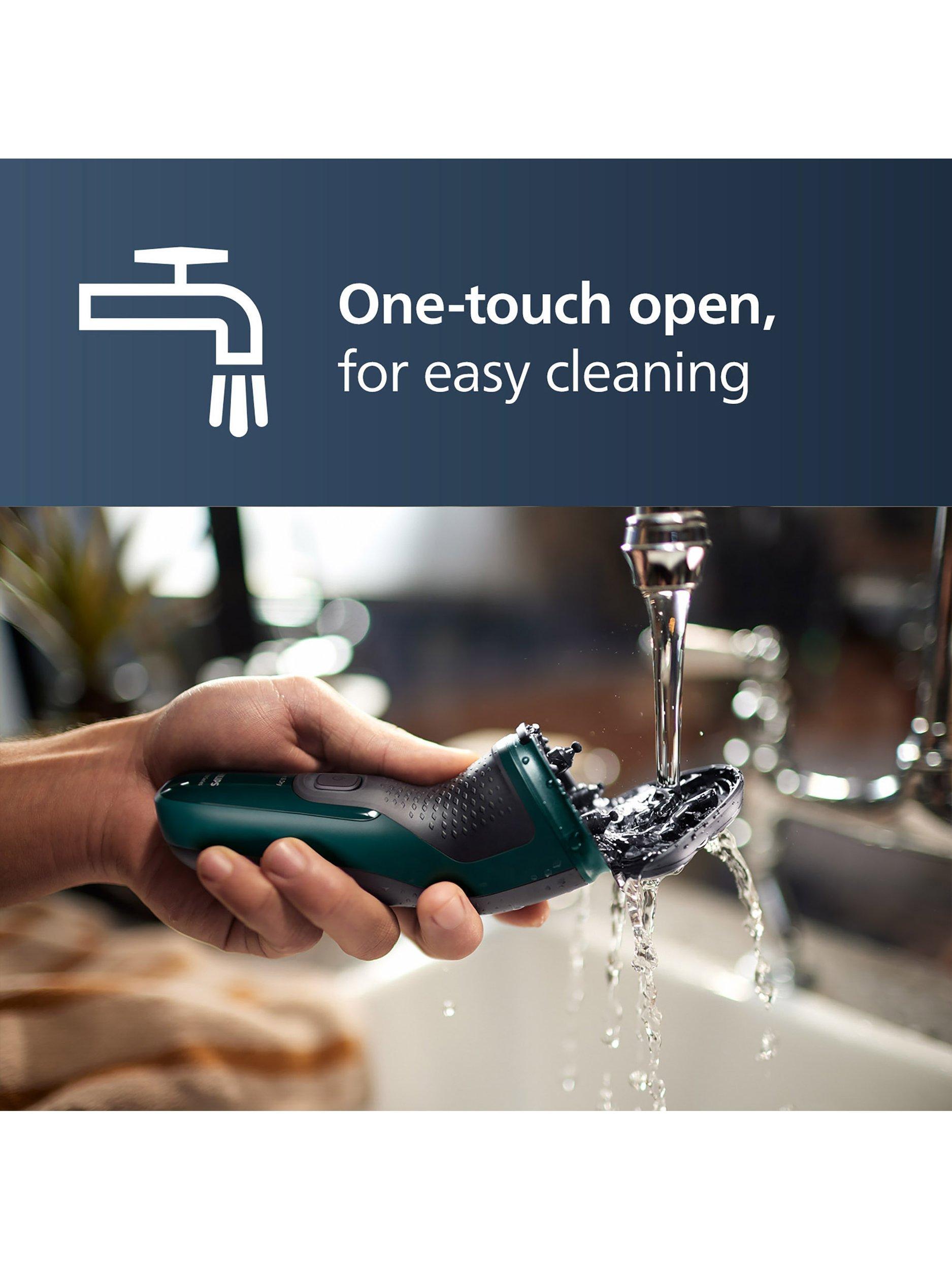 Series 3000X X3052/00 Wet & Dry Electric Shaver with 27 PowerCut Blades, 4D Flex Heads & Pop-up Trimmer, Dark Green Forest