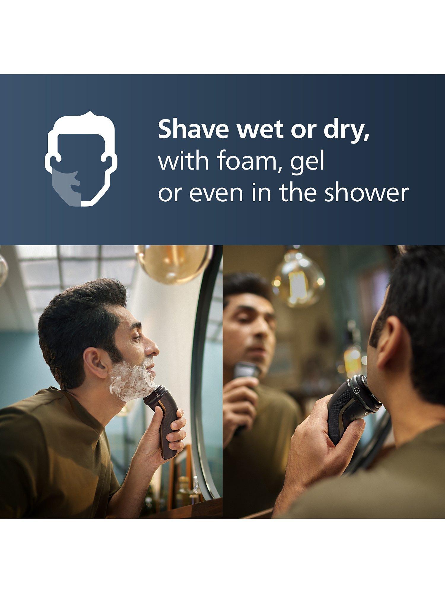 Series 3000 S3242/12 Wet & Dry Electric Shaver with 5D Flex & Pivot Heads, Travel Pouch & Pop-up Trimmer, Ash Gold