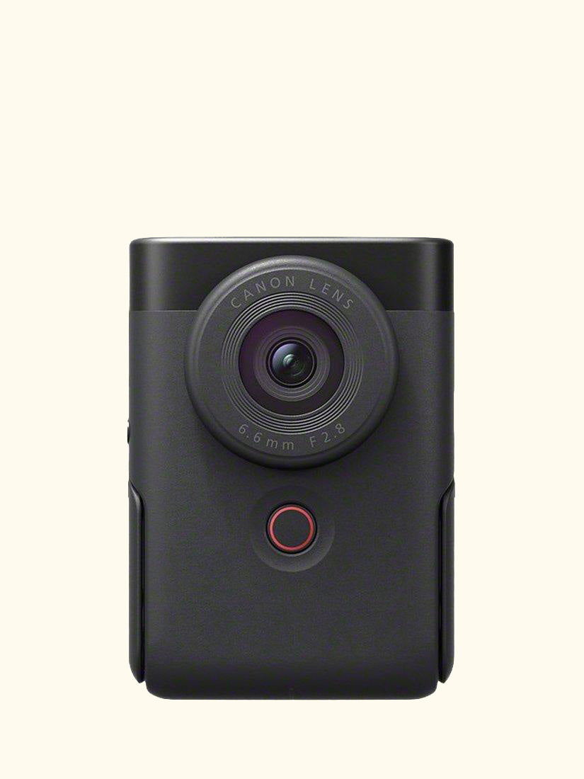 PowerShot V10 Vlogging Camera, 4K Ultra HD, 15MP, Wi-Fi, Bluetooth, 2" Tiltable Touch Screen, Black, Vlogging Kit with Mini Windshield, Soft Case & Lens Cap