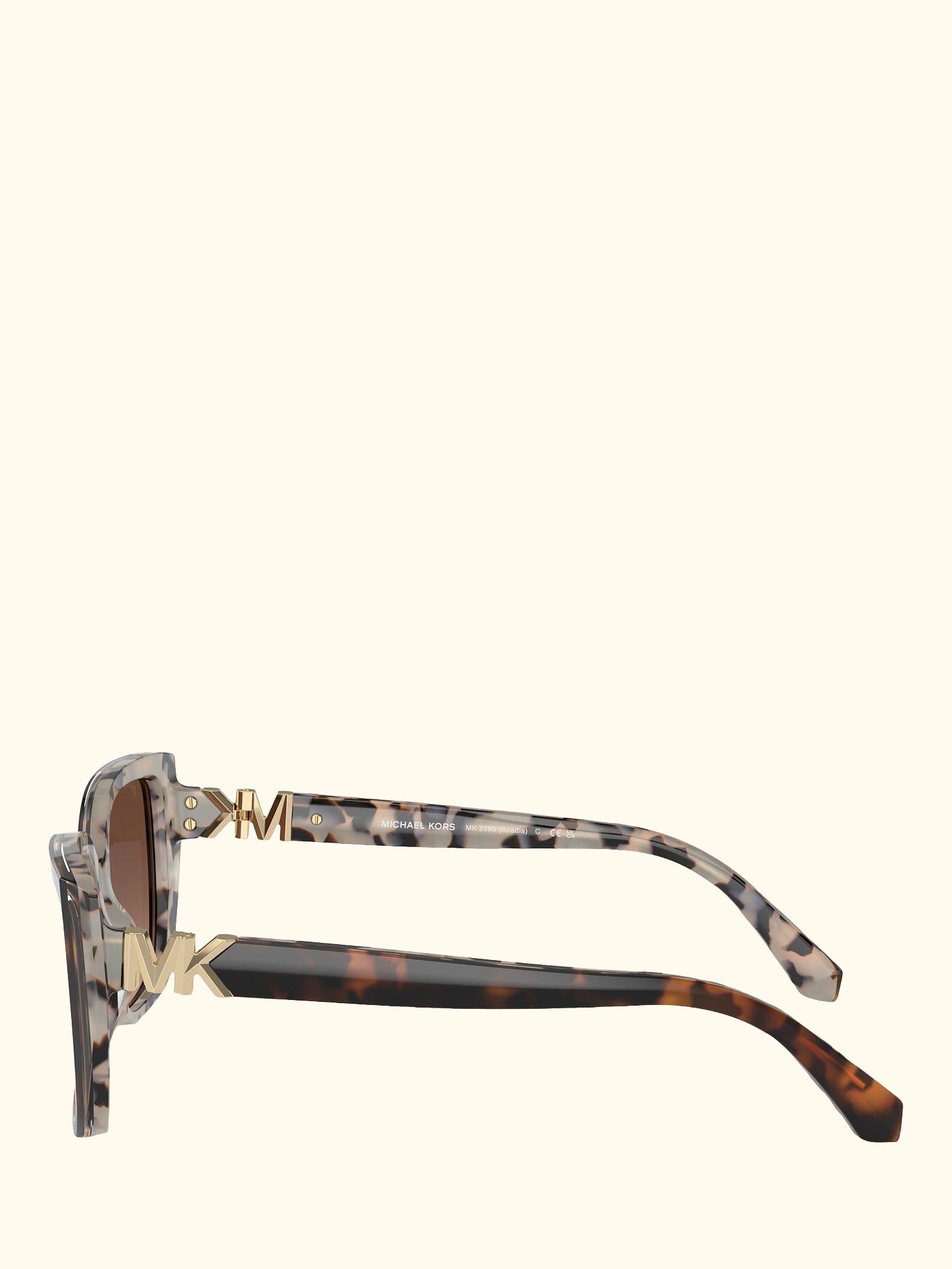 MK2199 Women's Acadia Polarised D-Frame Sunglasses, Dark Cream Tortoise/Brown Gradient