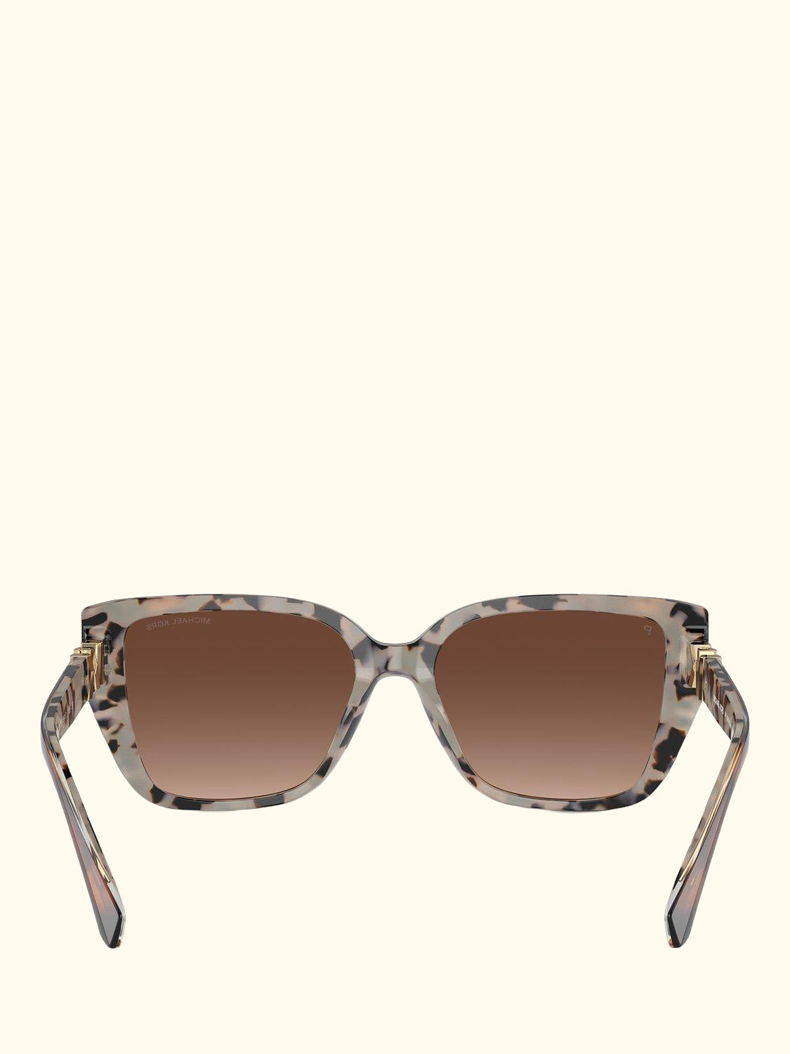 MK2199 Women's Acadia Polarised D-Frame Sunglasses, Dark Cream Tortoise/Brown Gradient
