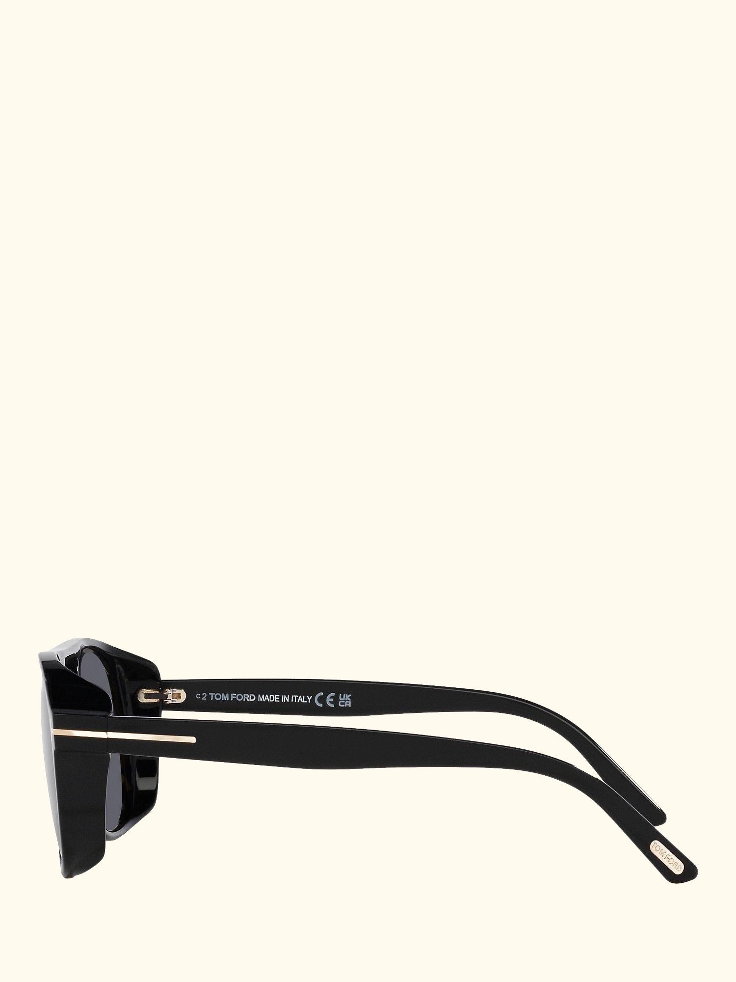 TF1022 Men's Rosco Square Sunglasses, Shiny Black/Grey