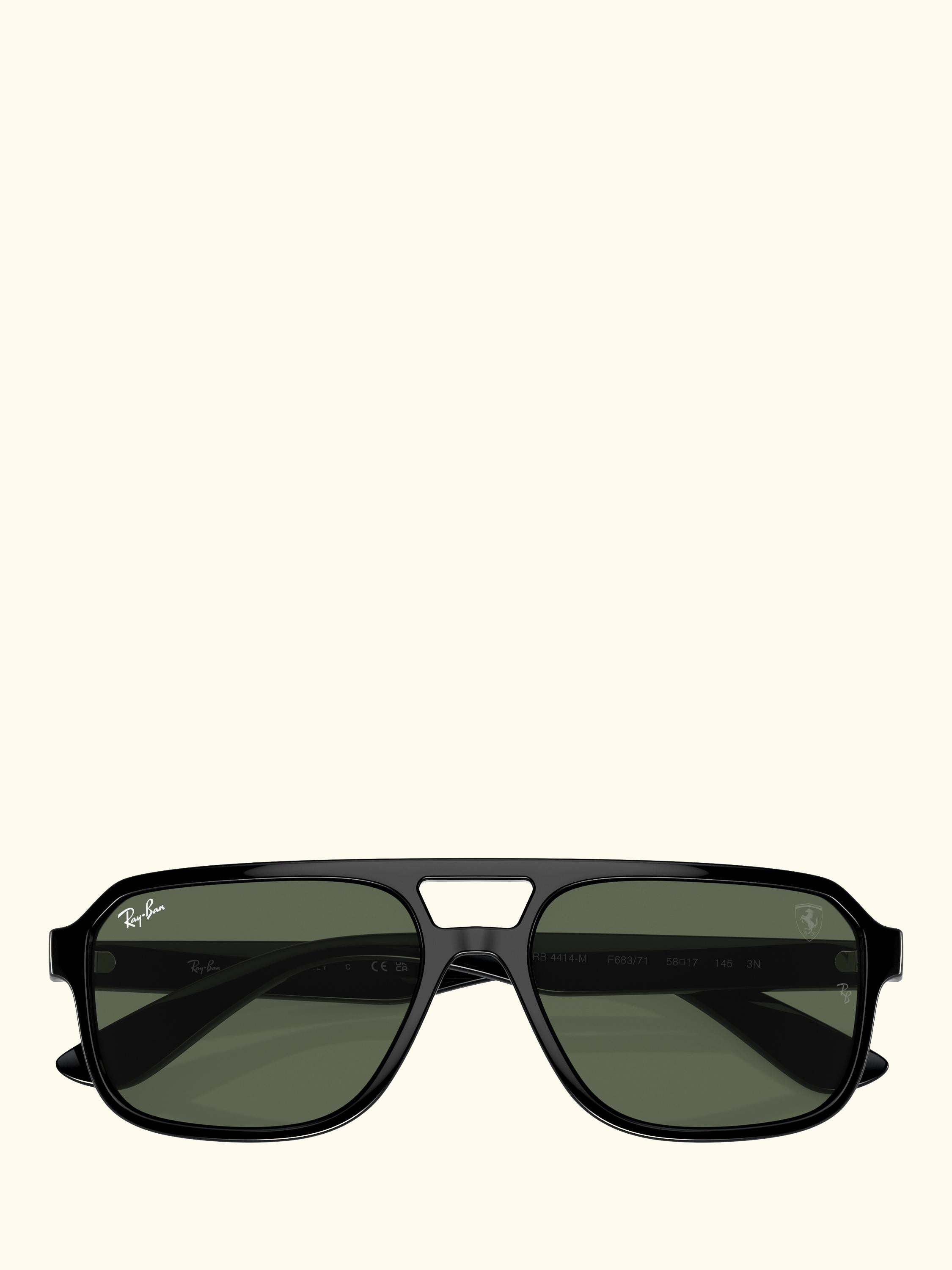 RB4414M Scuderia Ferrari Men's Irregular Sunglasses, Black/Green