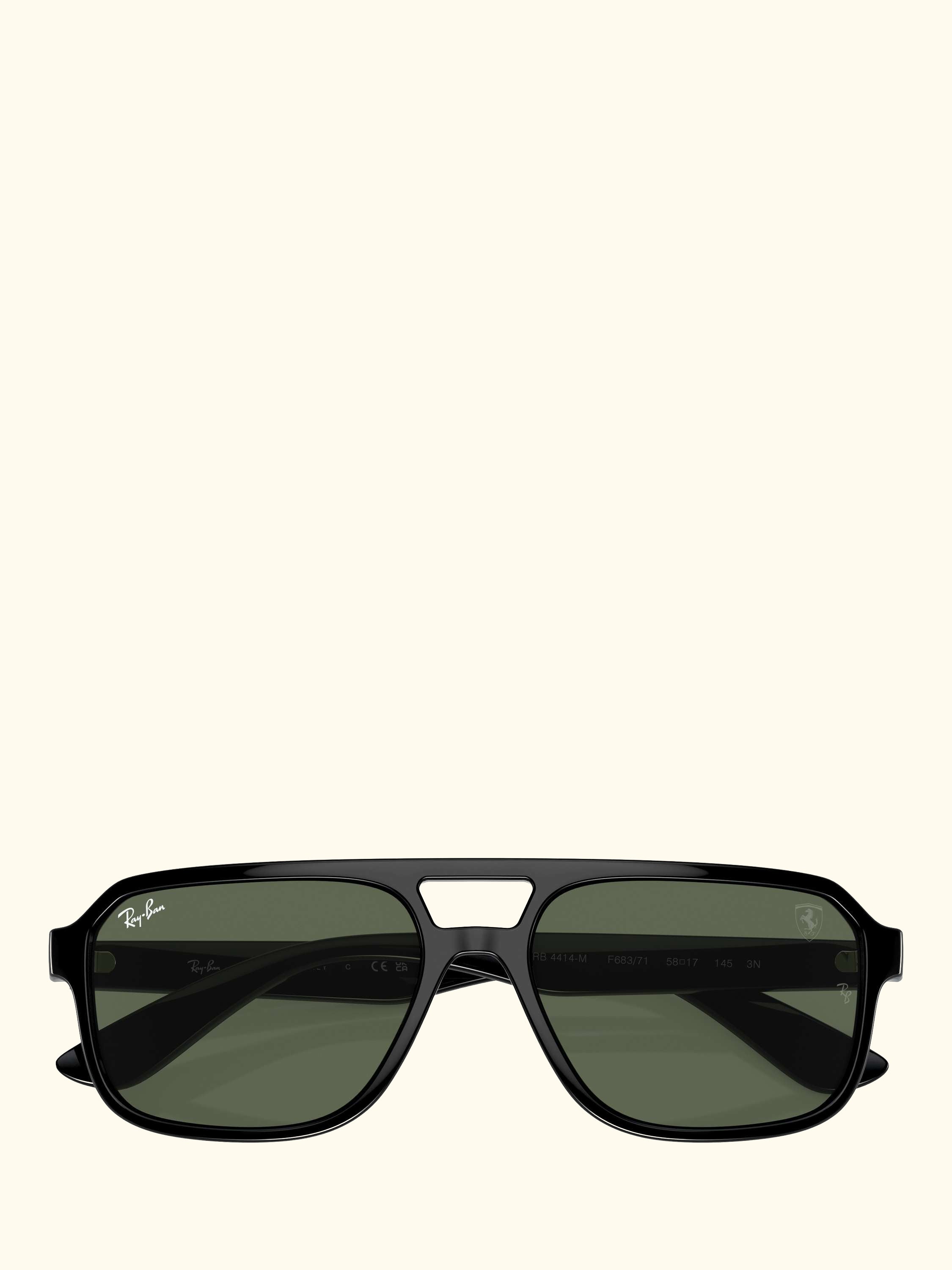 RB4414M Scuderia Ferrari Men's Irregular Sunglasses, Black/Green