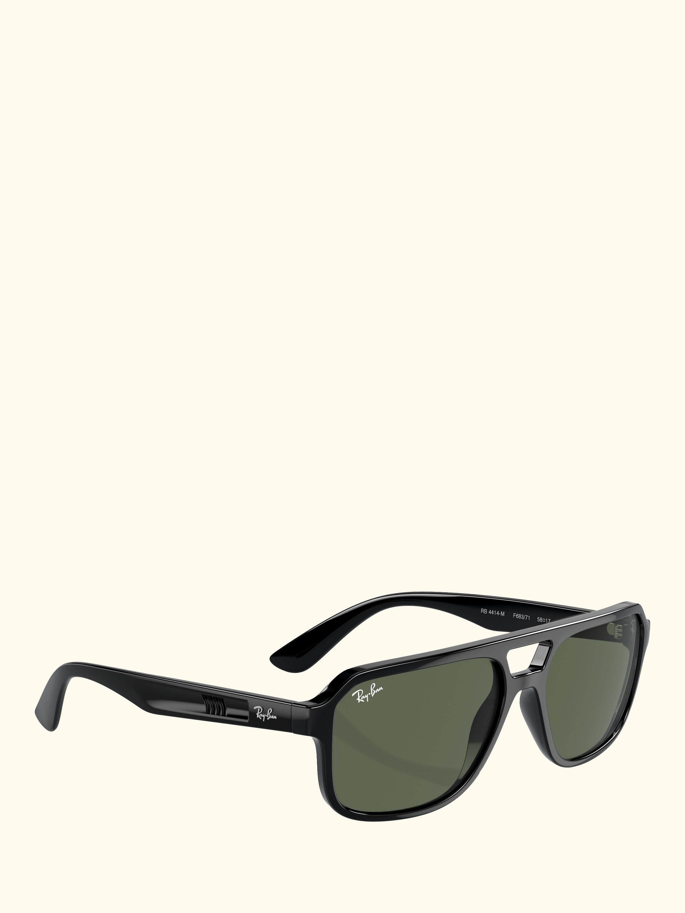 RB4414M Scuderia Ferrari Men's Irregular Sunglasses, Black/Green