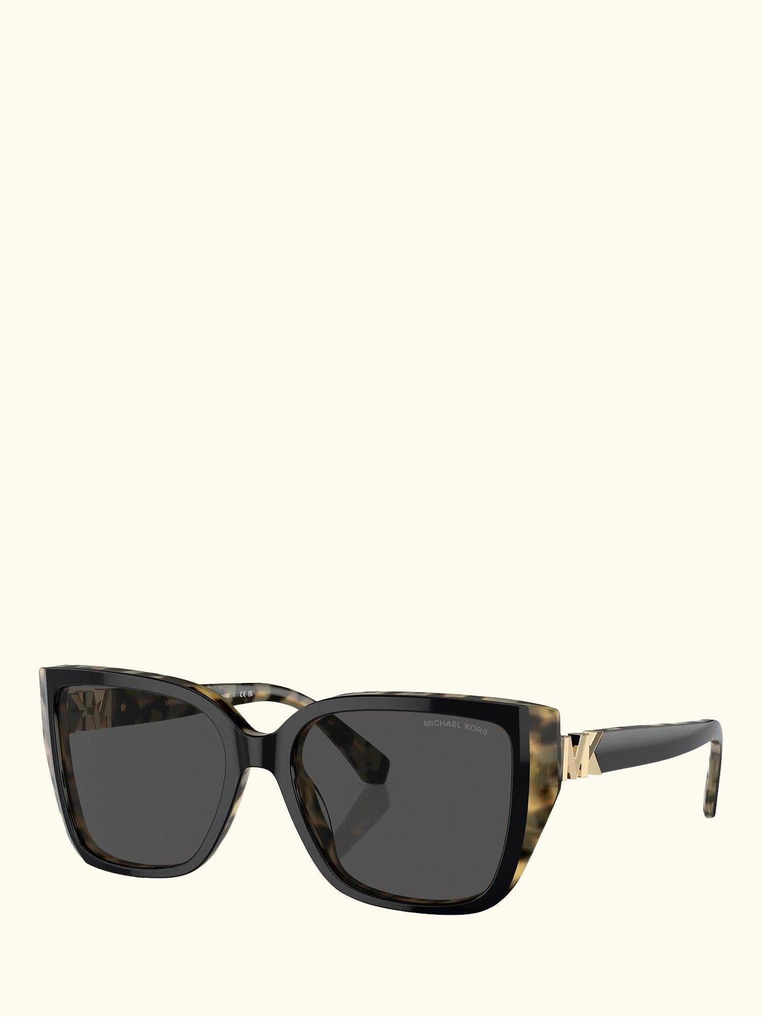 MK2199 Women's Acadia D-Frame Sunglasses, Black on Amber Tortoise/Grey