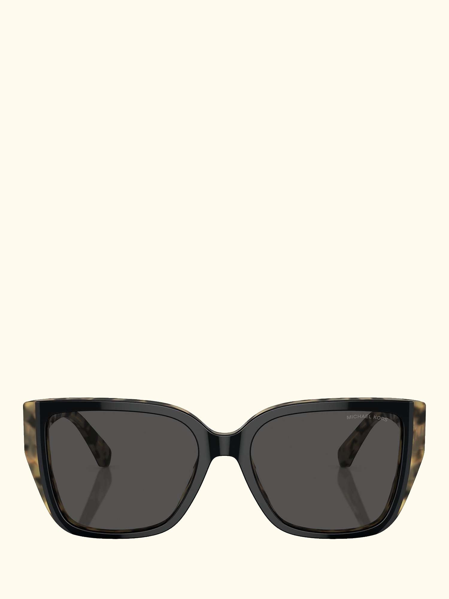 MK2199 Women's Acadia D-Frame Sunglasses, Black on Amber Tortoise/Grey
