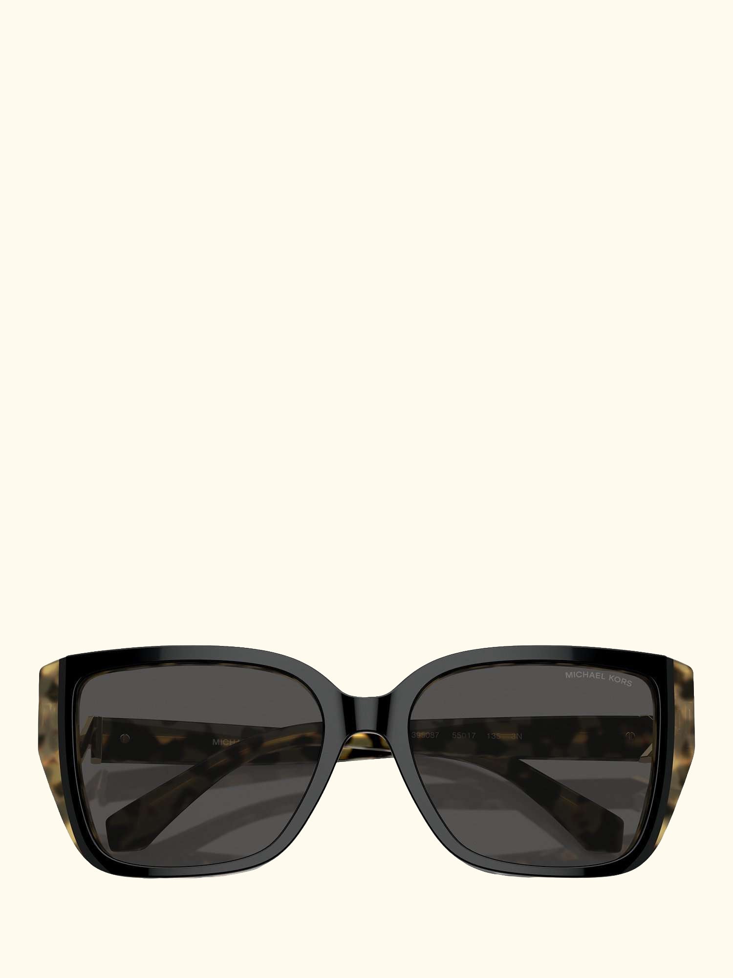 MK2199 Women's Acadia D-Frame Sunglasses, Black on Amber Tortoise/Grey