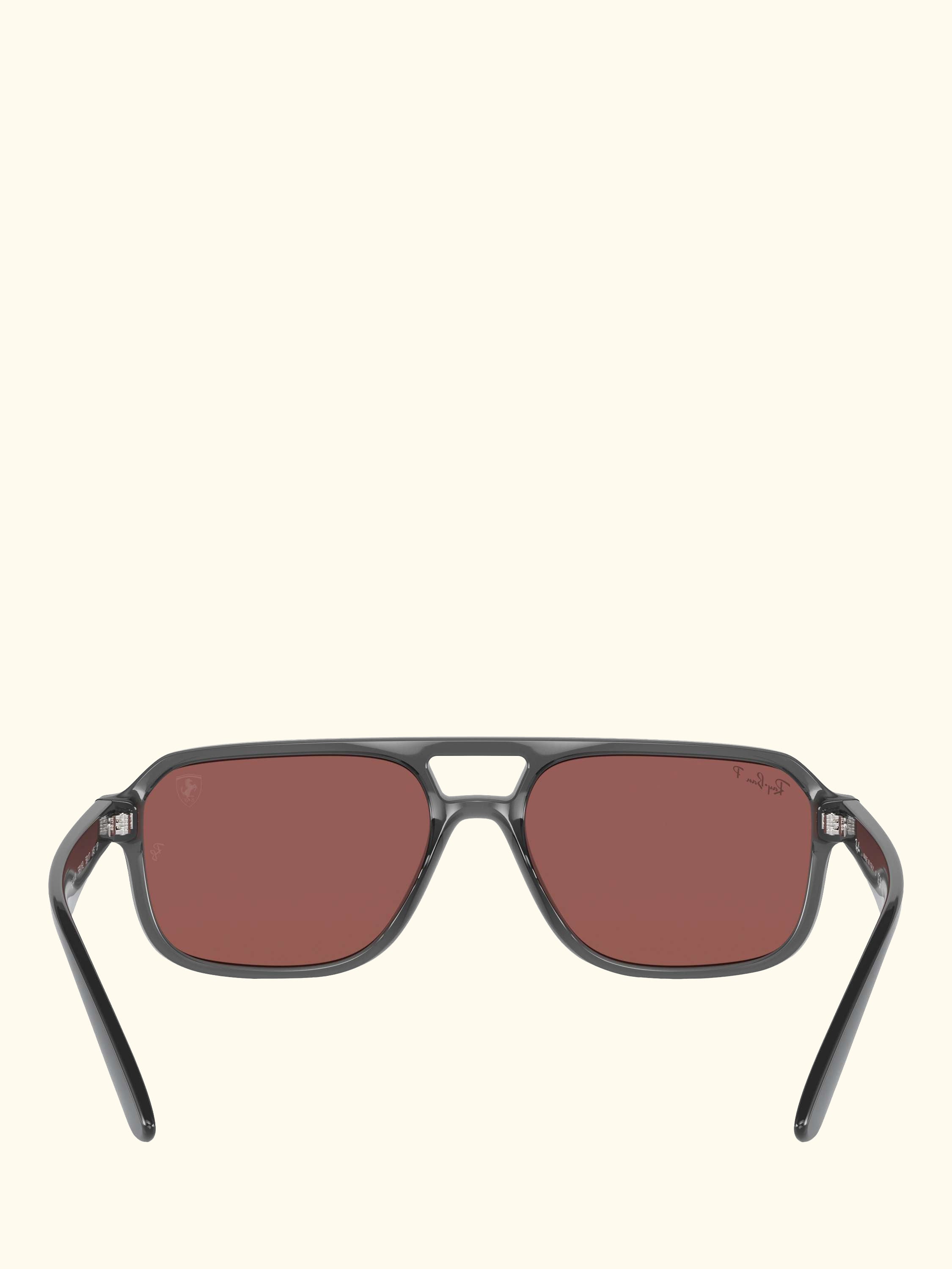 RB4414M Scuderia Ferrari Men's Polarised Irregular Sunglasses, Transparent Grey/Pink