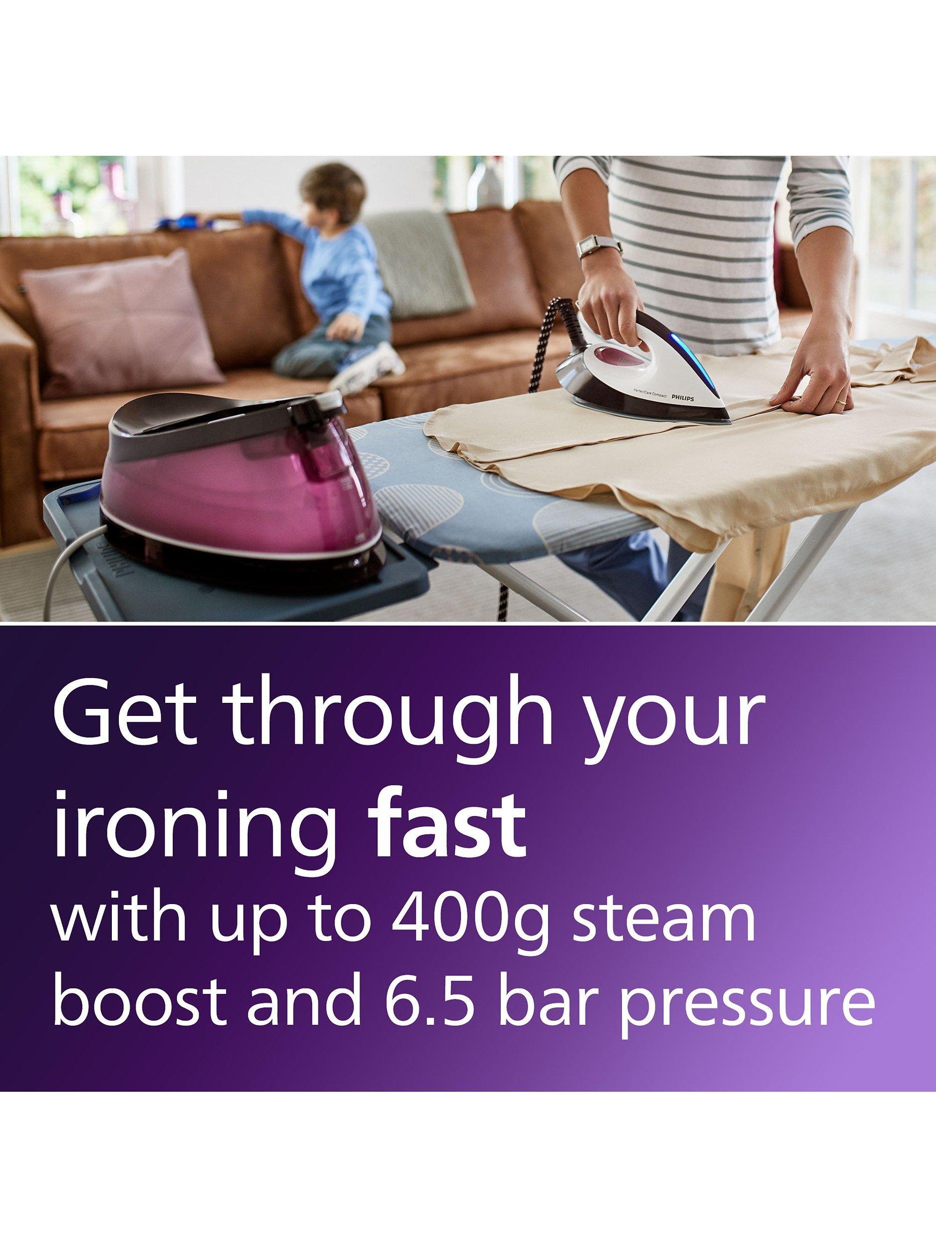 PerfectCare GC7842/46 Compact SteamGlide Steam Generator Iron, Rose