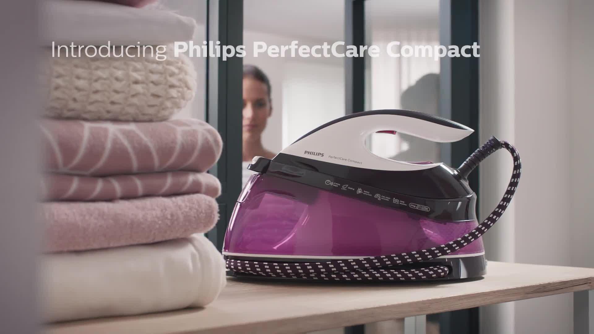 PerfectCare GC7842/46 Compact SteamGlide Steam Generator Iron, Rose