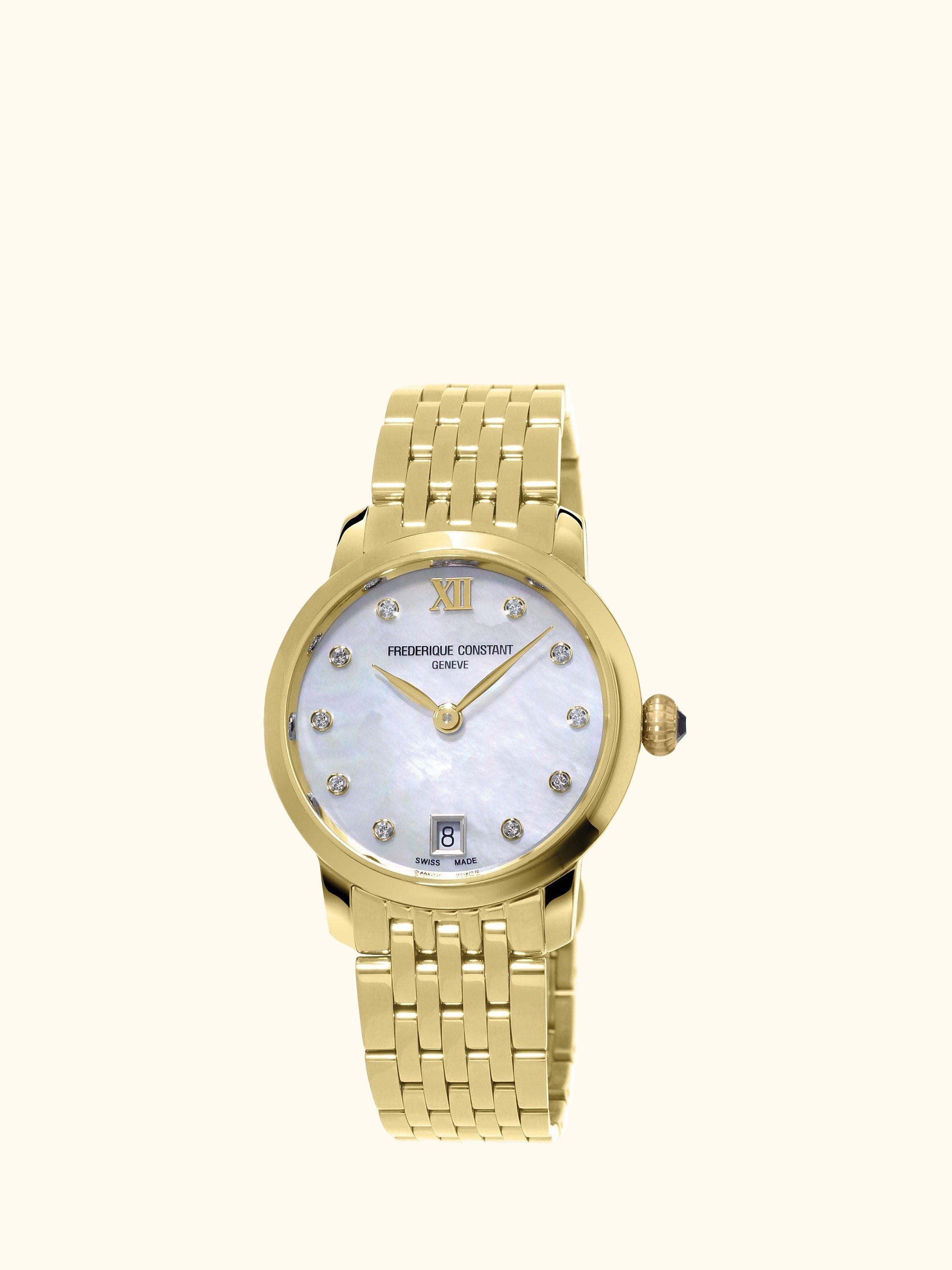 FC-220MPWD1S25B Women's Slimline Watch, Gold